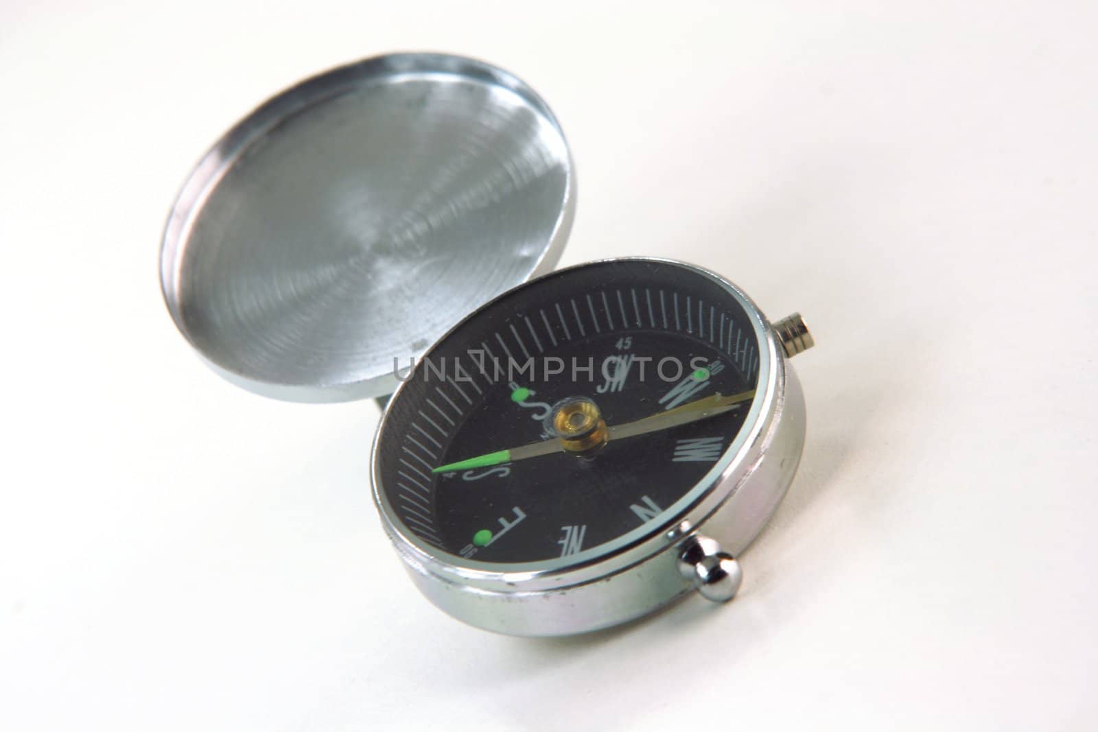 compass exploring navigation equipment in white background