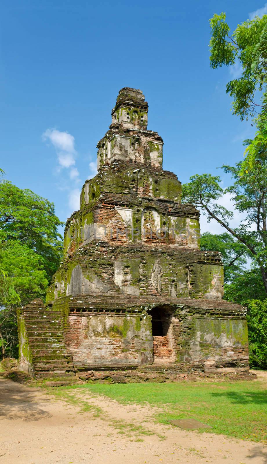 Tower Satmahal Prasada in Polonnaruwa by Sergieiev