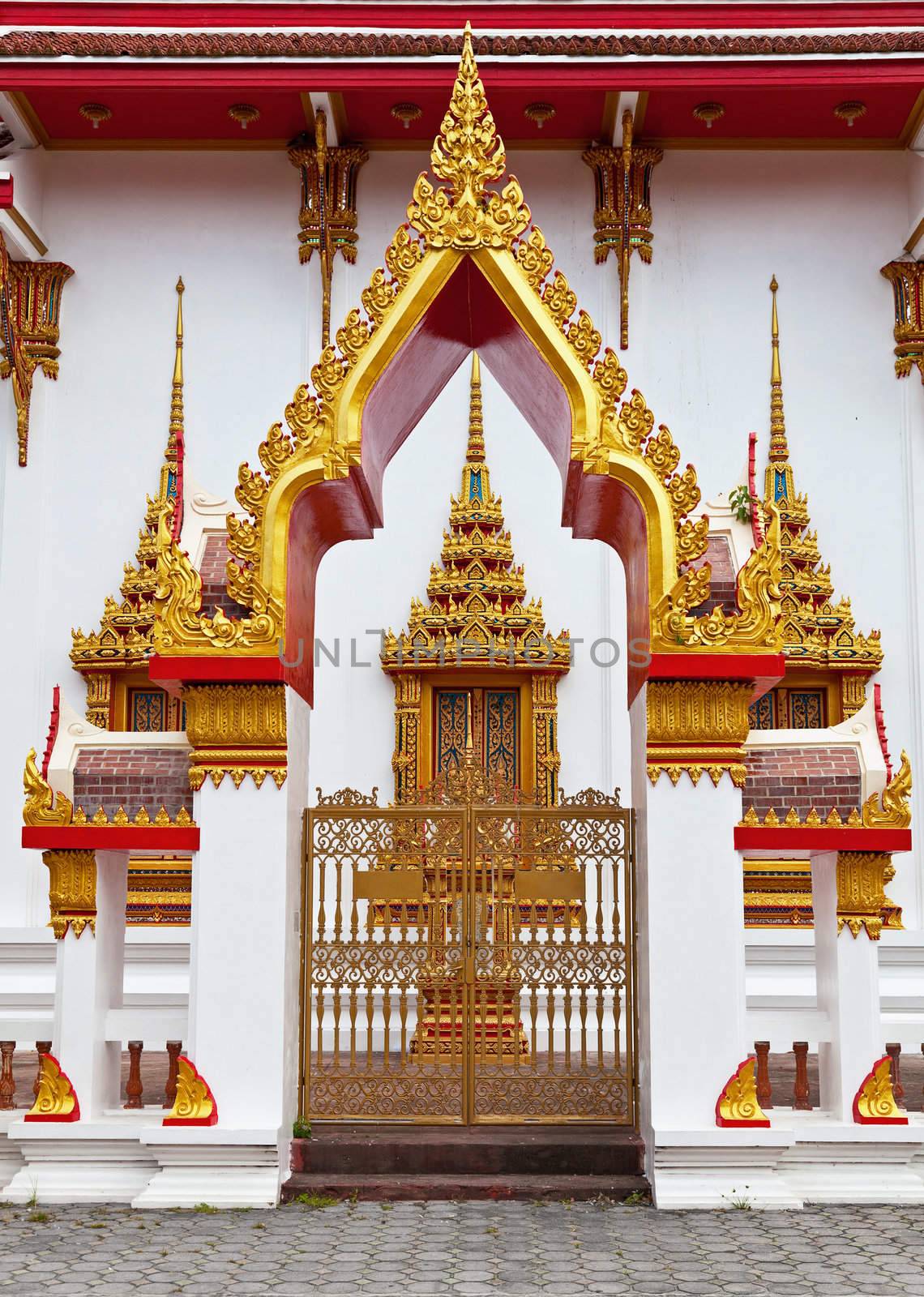 The gilded gates of an ancient Buddhist temple