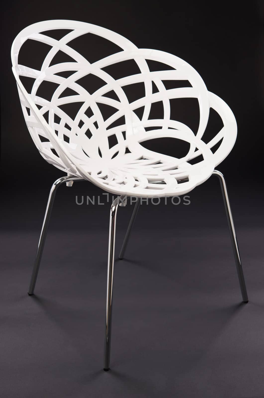 Contemporary  chair on black background