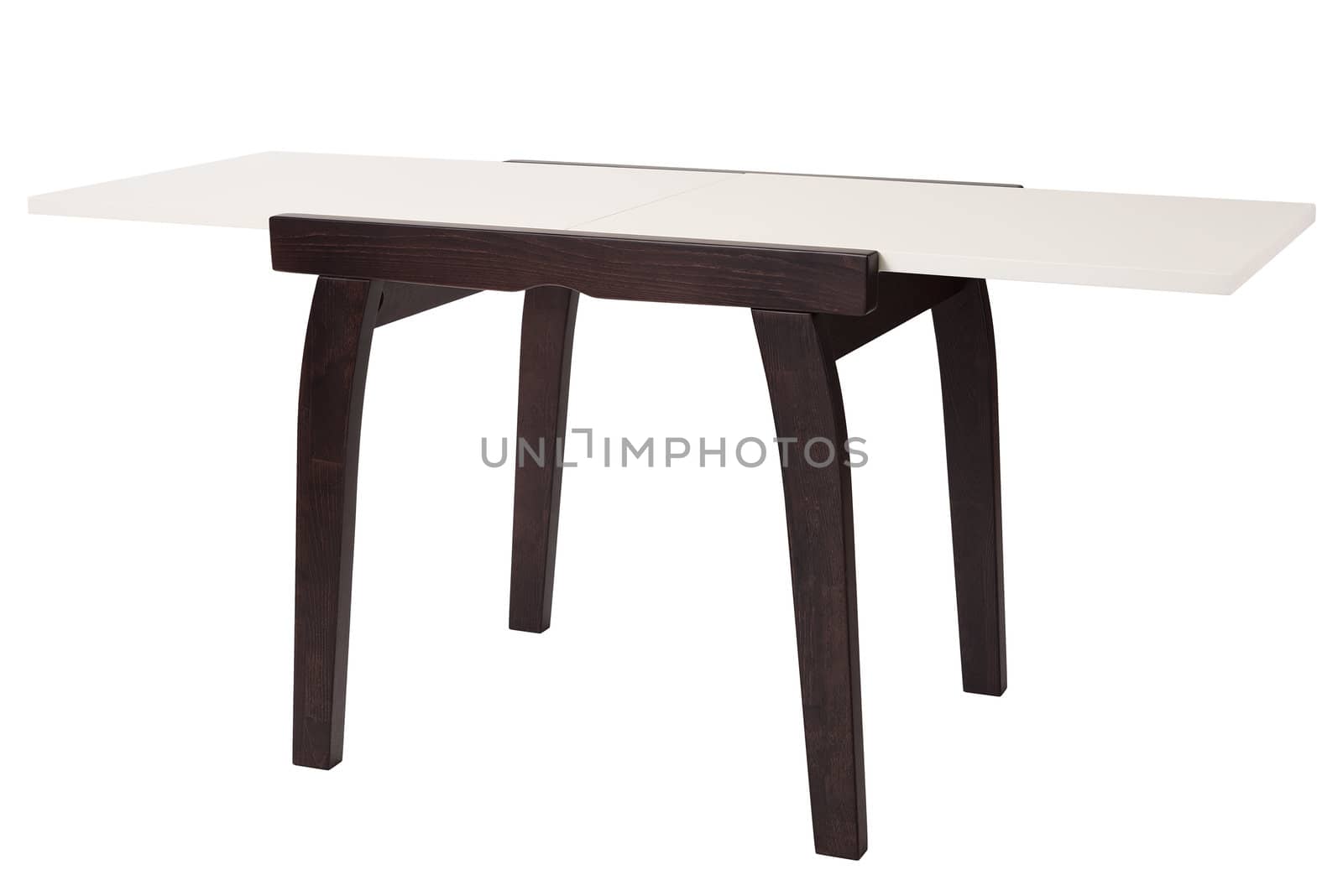 Wooden table isolated on white