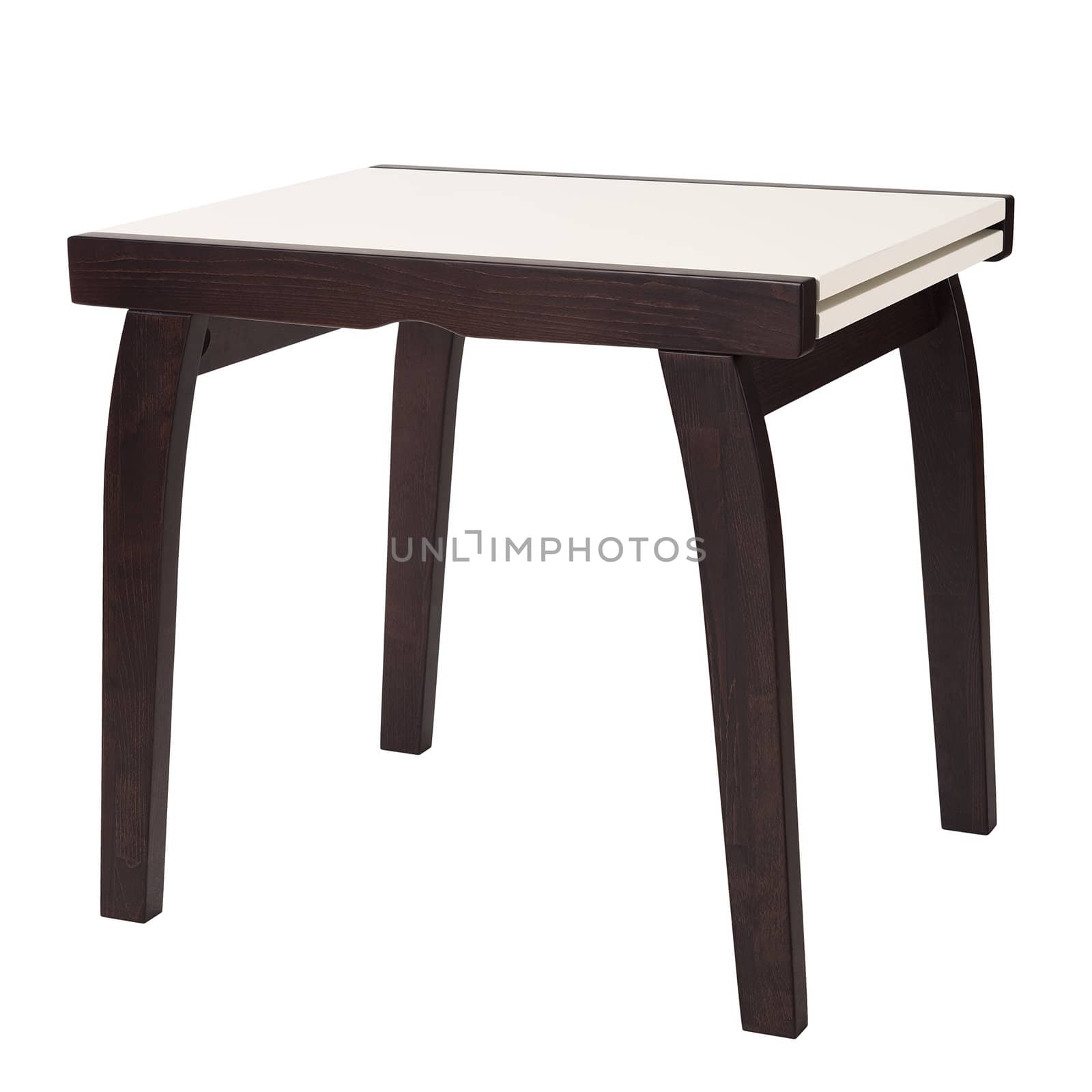 Wooden table isolated on white