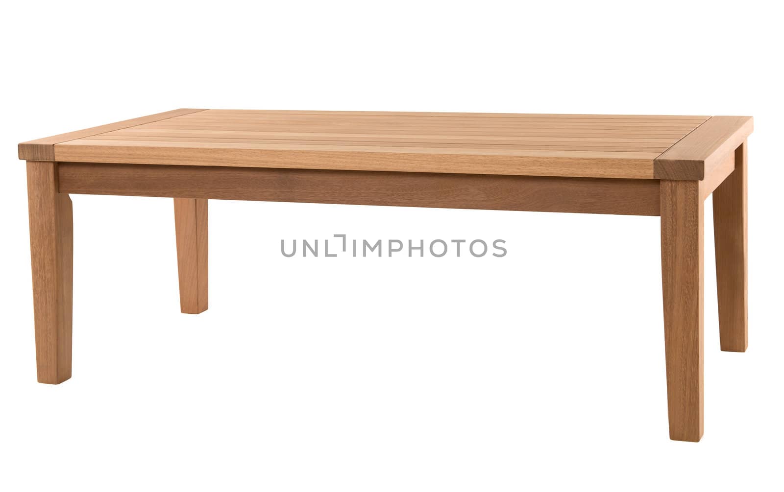 Wooden table isolated on white