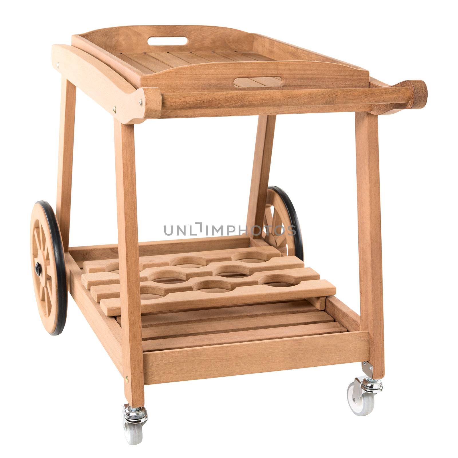 cart for waiters on white