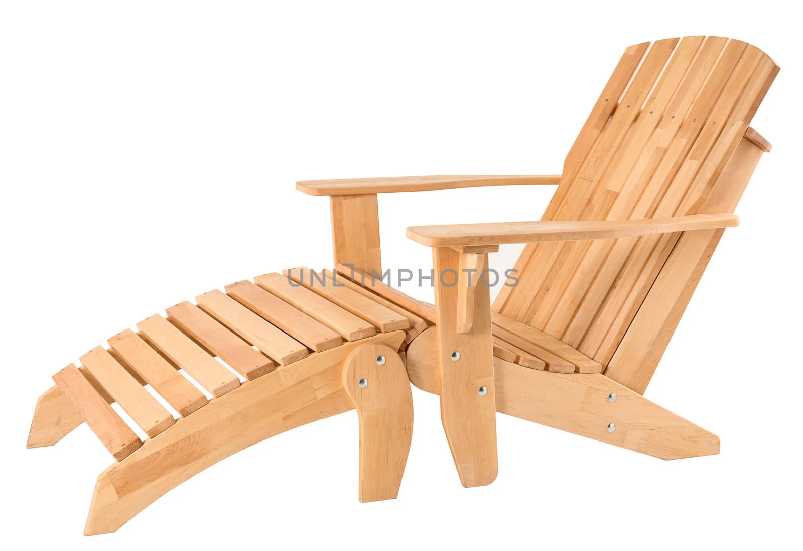Deck chair isolated on white