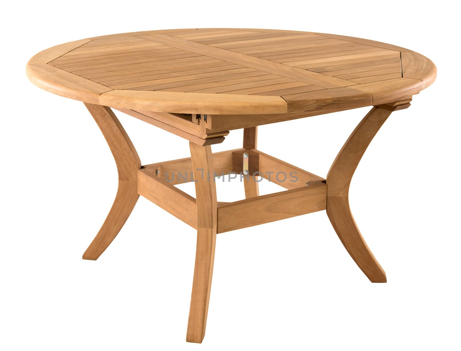 Wooden table isolated on white