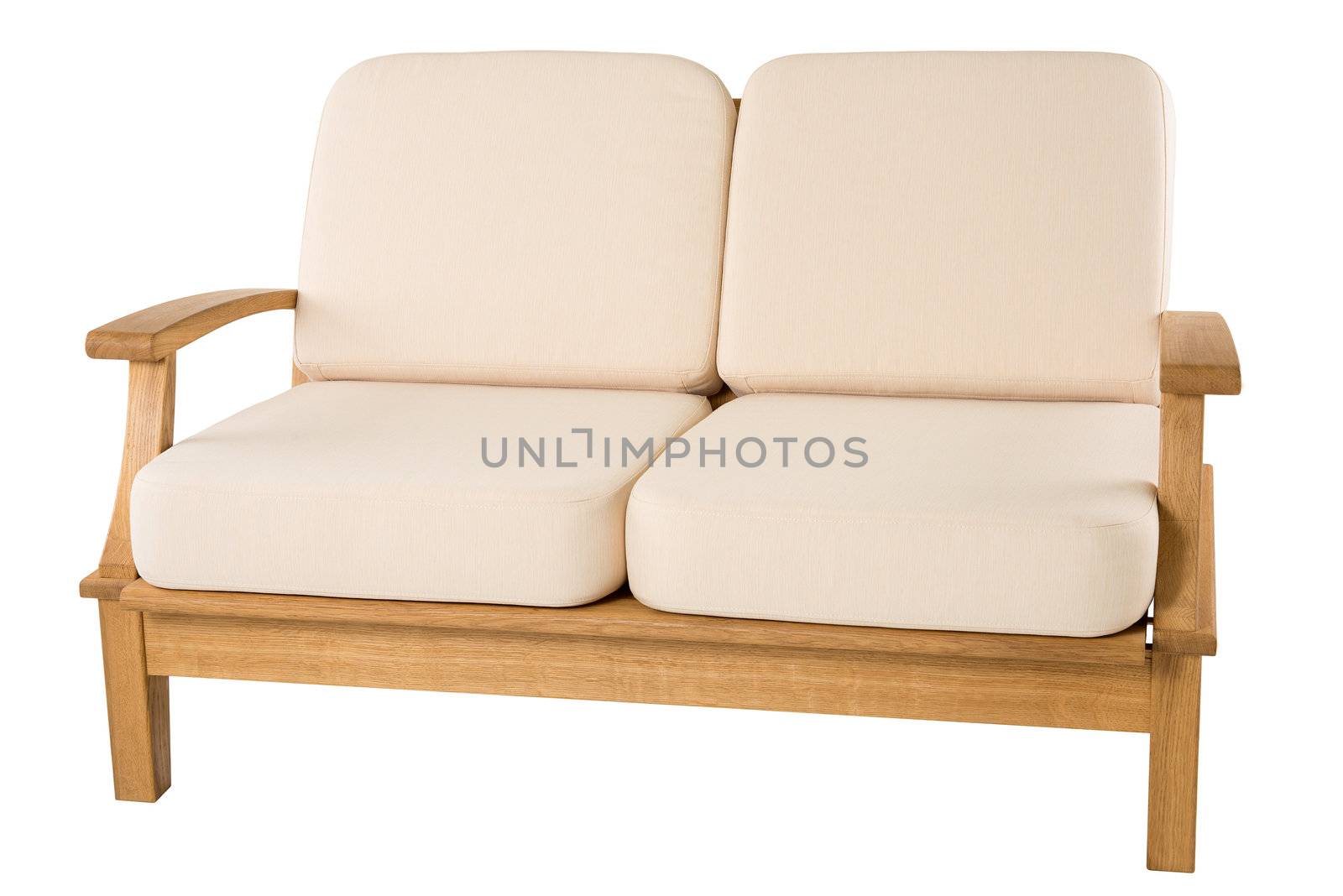 comfortable wooden armchair isolated on white