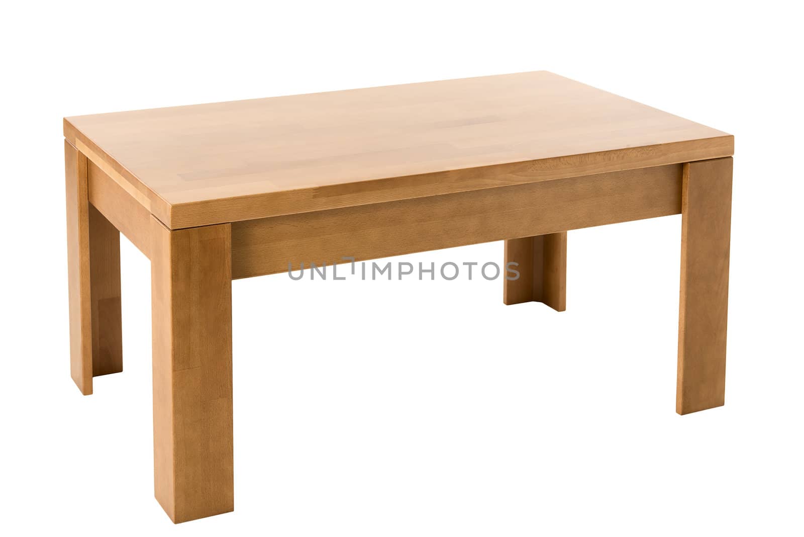 Wooden table isolated on white