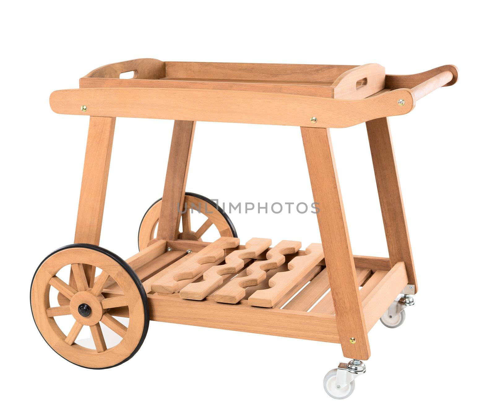 cart for waiters on white