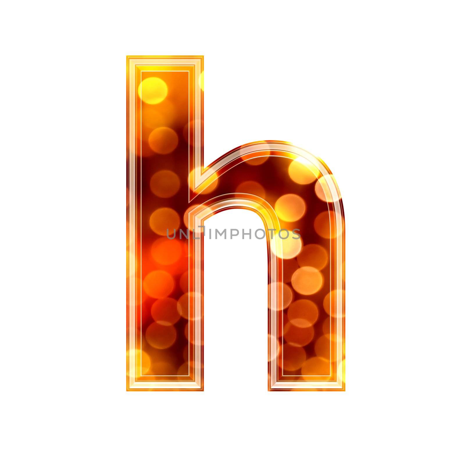 3d letter with glowing lights texture - h by chrisroll