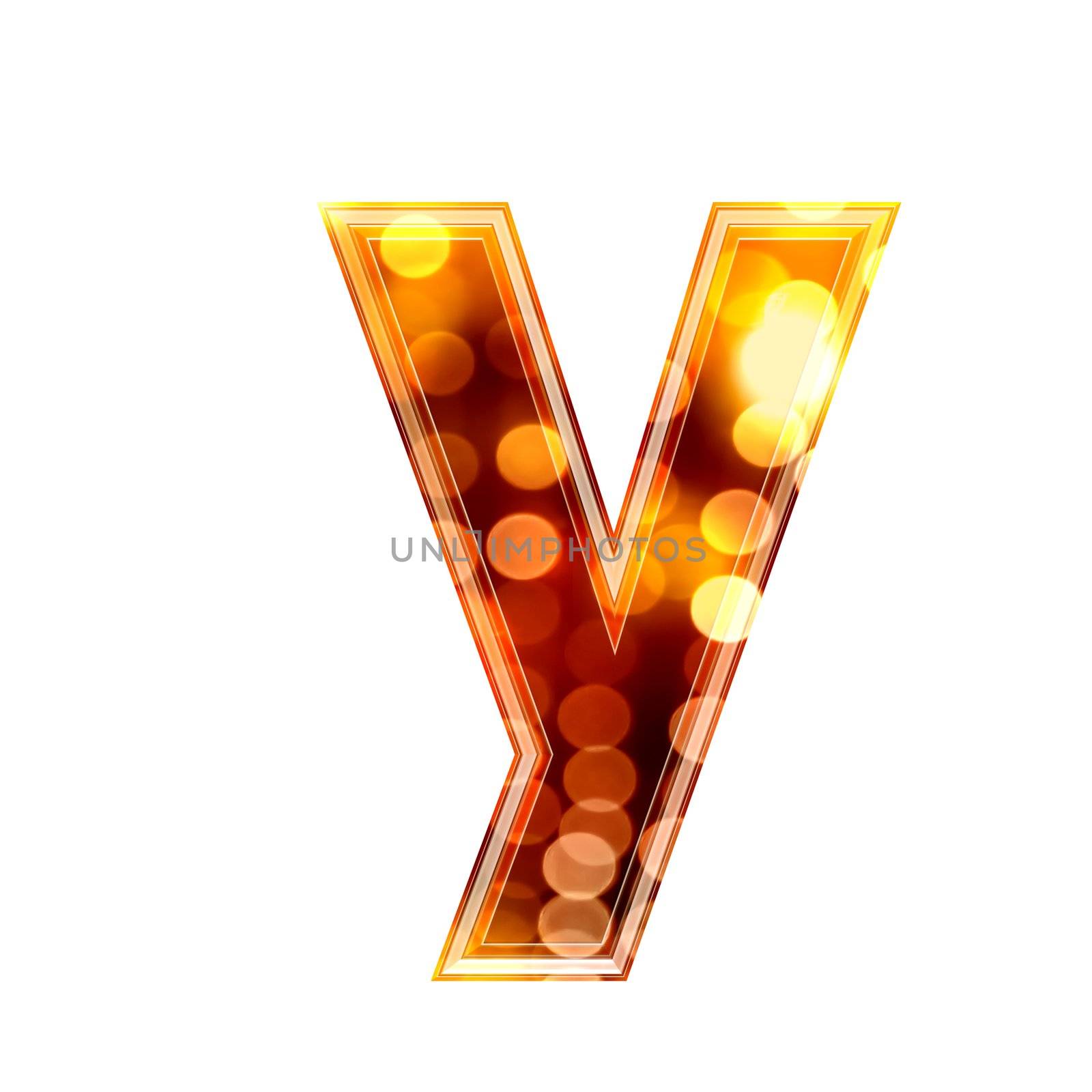 3d letter with glowing lights texture - y by chrisroll
