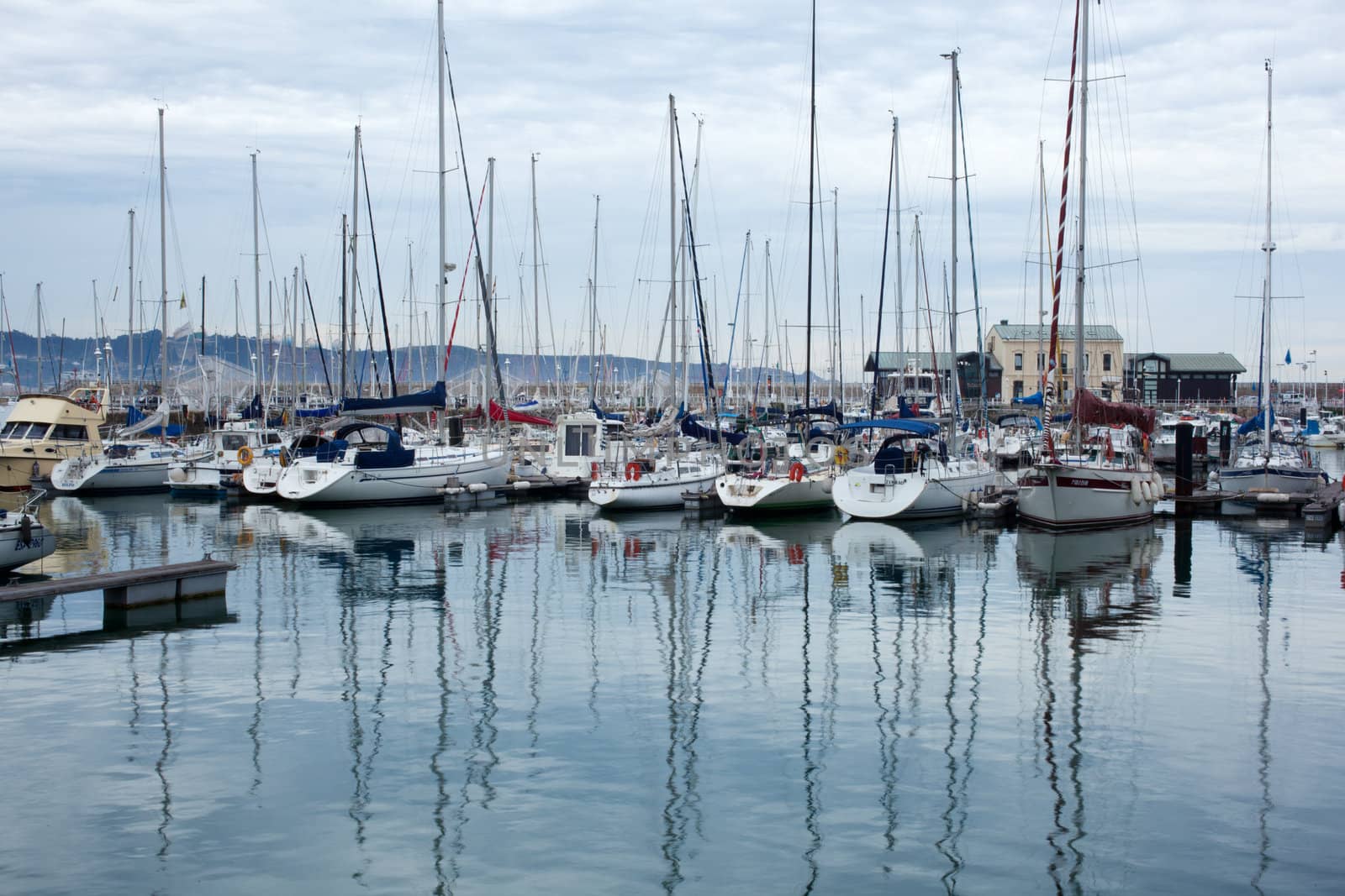 Lots of boats in Gijon port, Asturias - Spain
