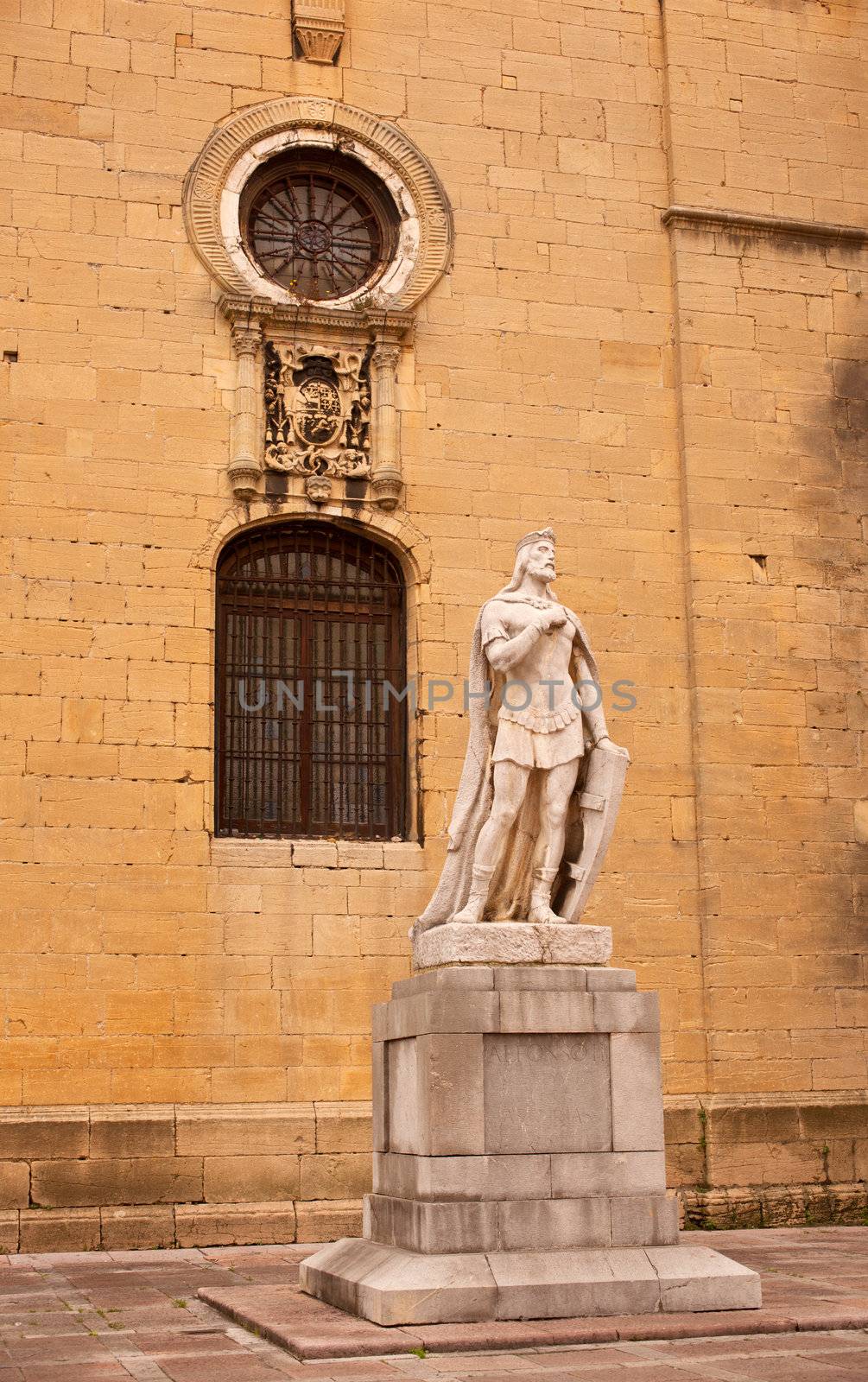 Statue of Alfonso the chaste, founder of the city of Oviedo