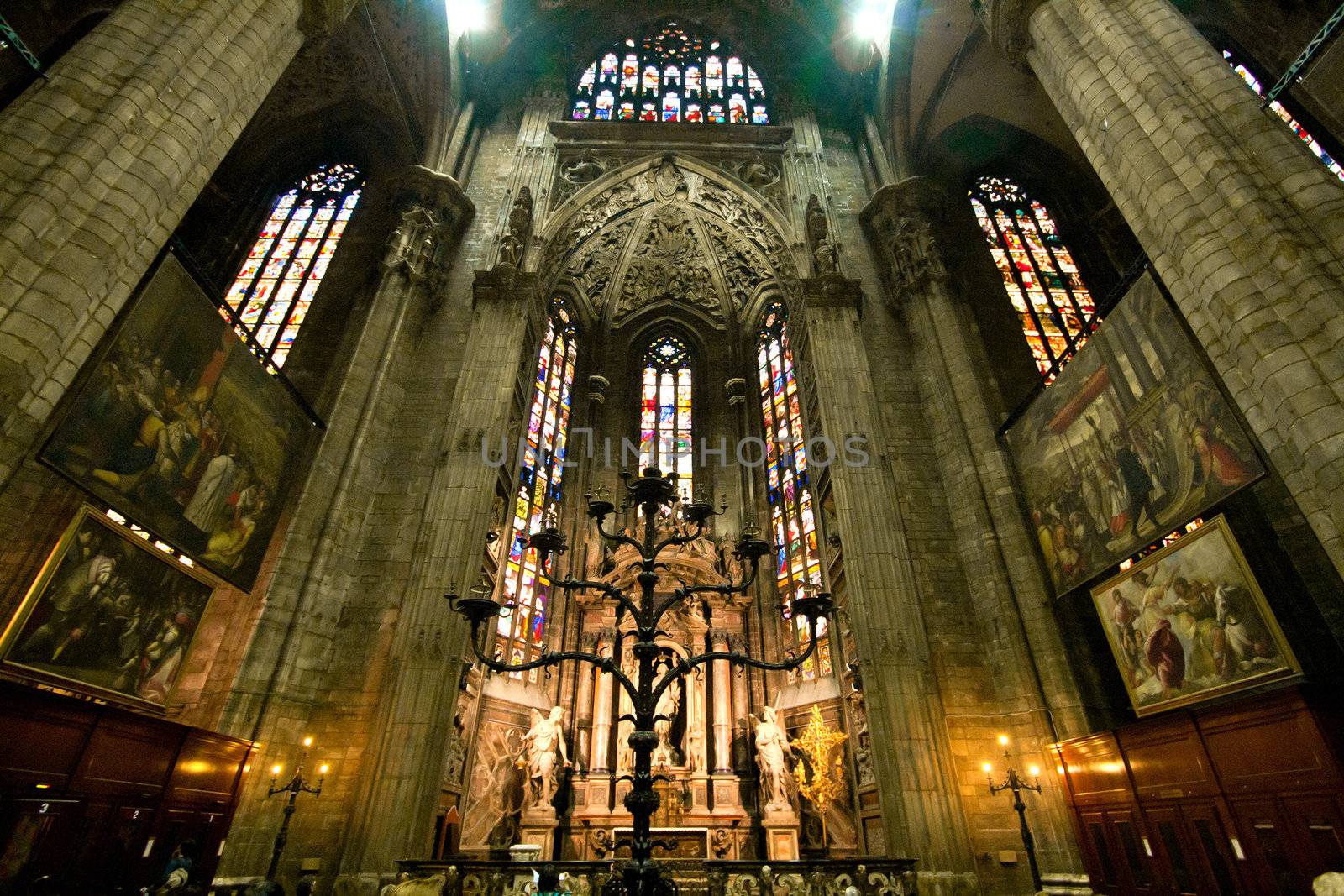 Interior of Milan Duomo Church Cathedral Milano Italy