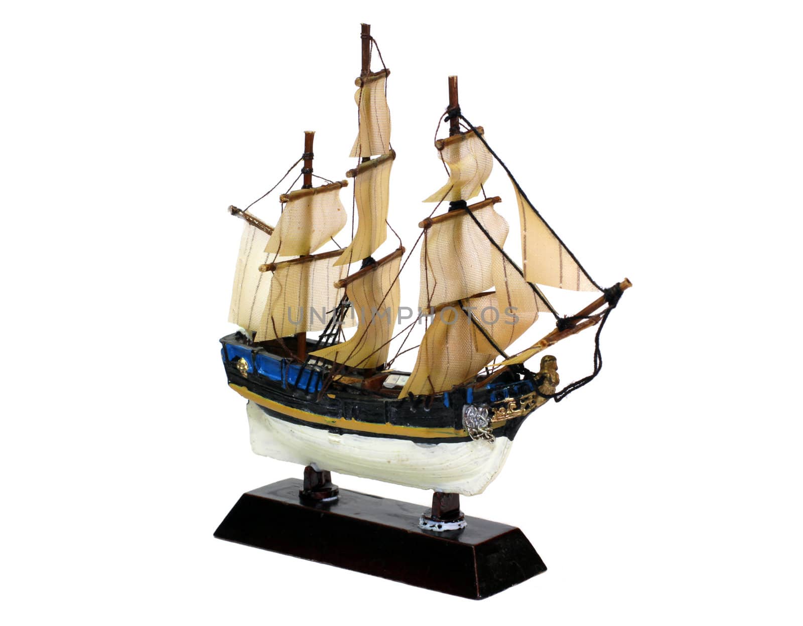 sailing vesse (ship) model isolated on white background