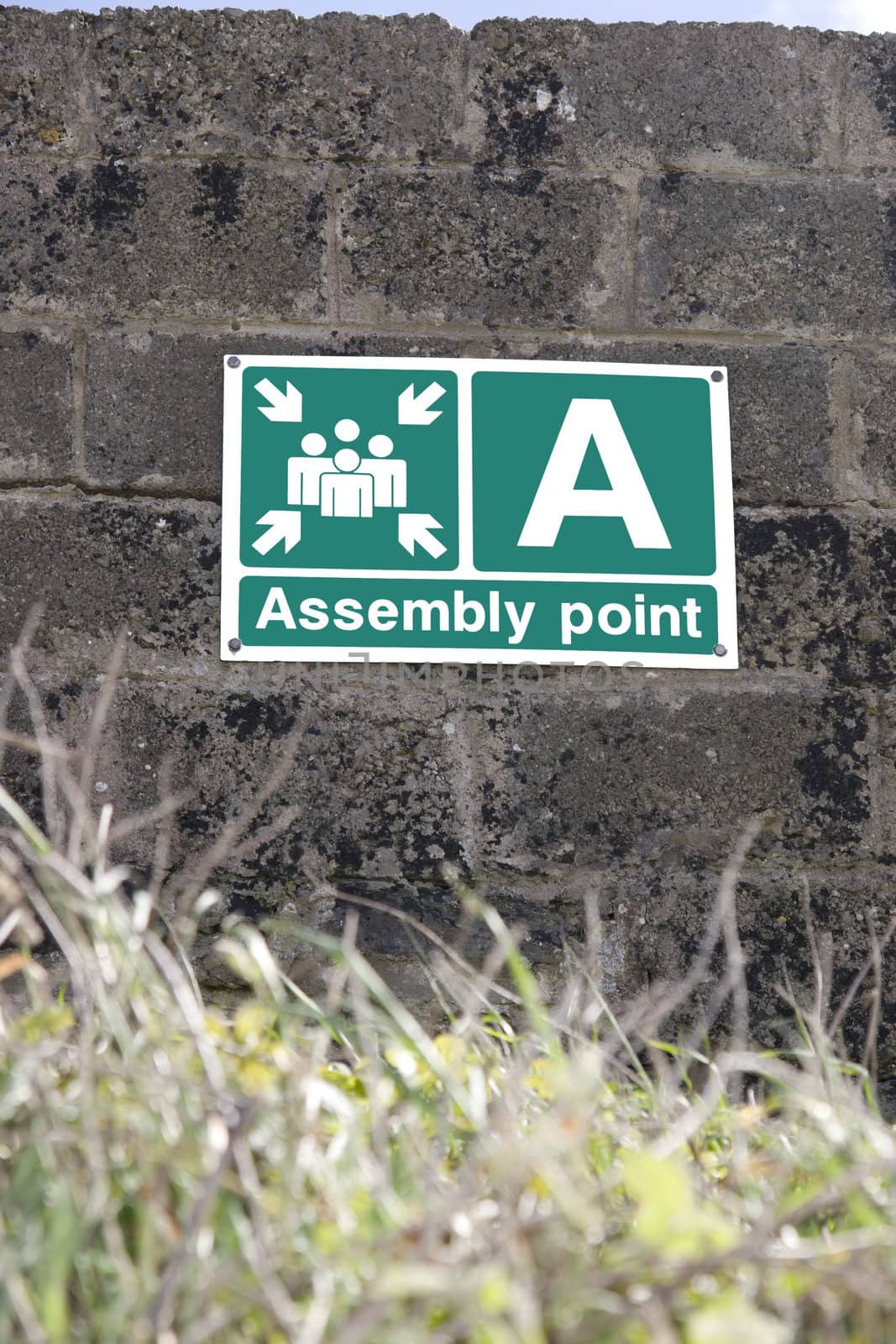 an assembly point sign by morrbyte