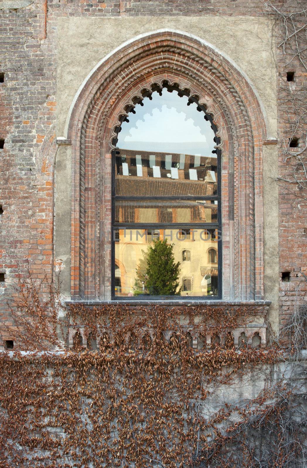 Window of Sforzesco castle, Milan - Italy