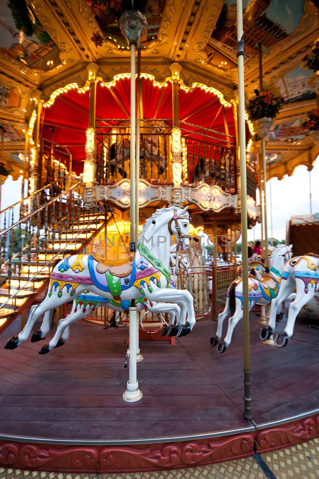 Colorful Carousel in Paris by furzyk73