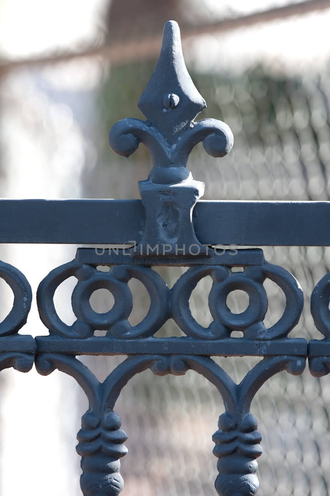 Rod iron fence in black on residential estate