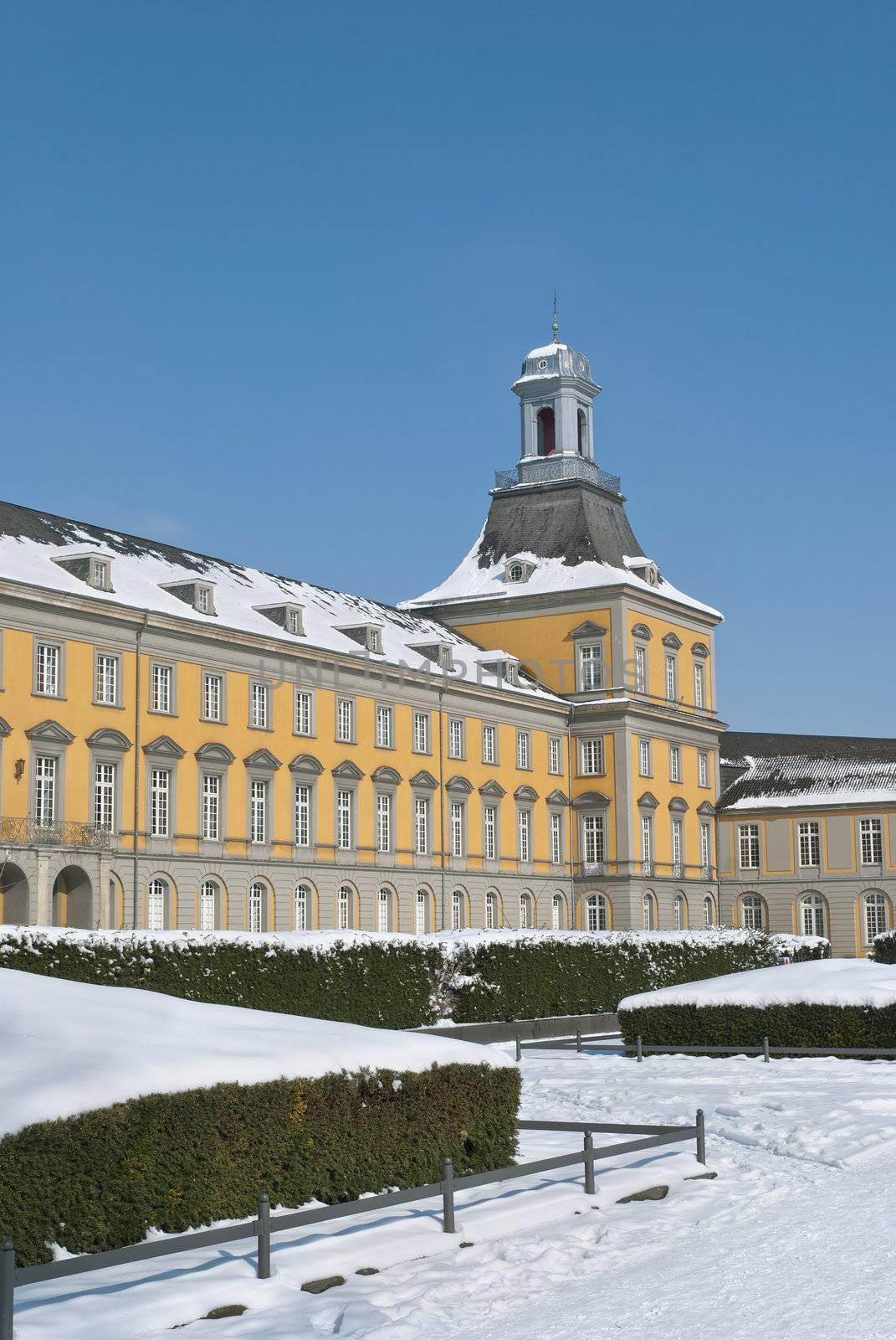 University in the center of Bonn, Germany, sunny winter day