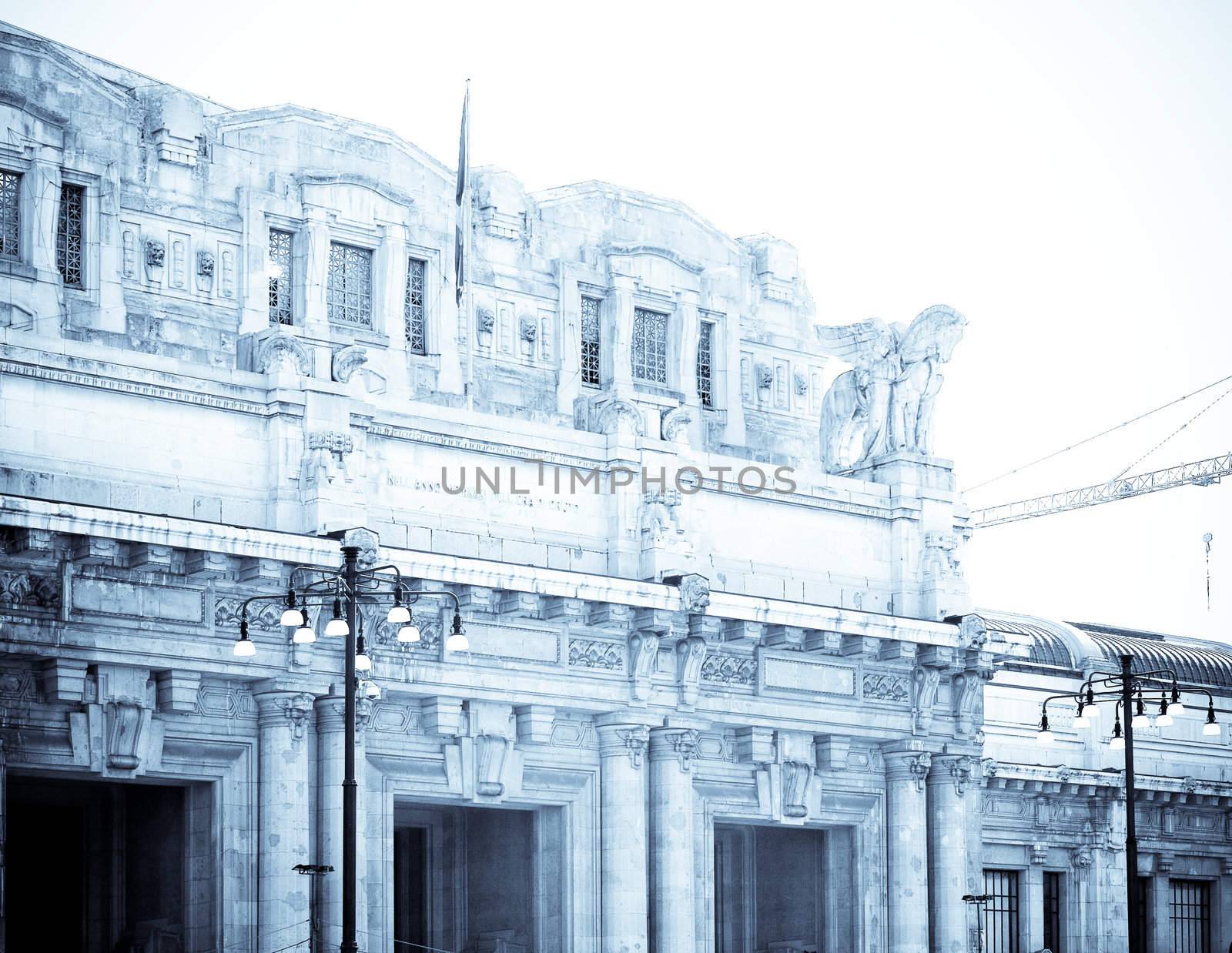 View of Stazione Centrale, Central railway station in Milan, Italy