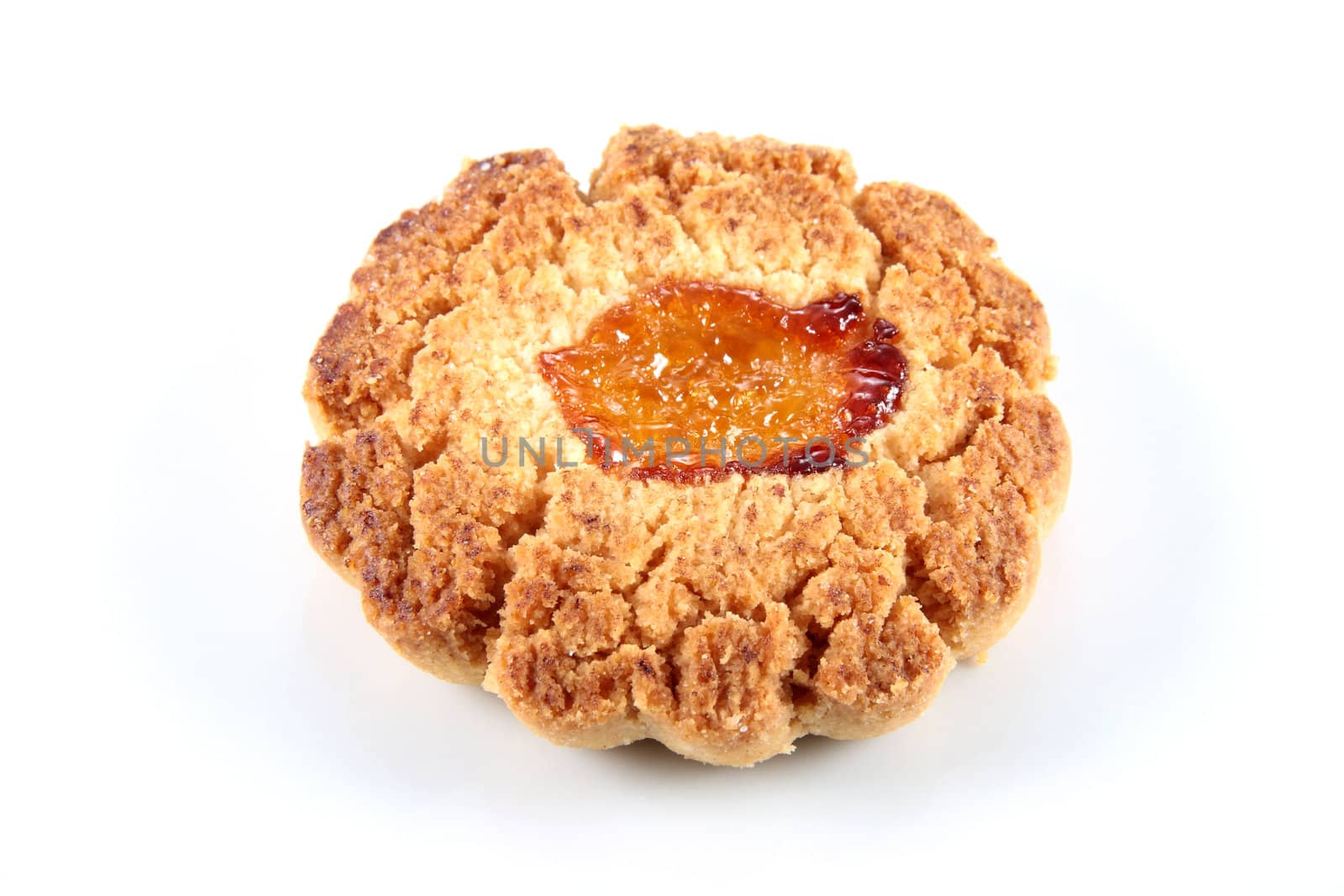 craft with candied orange cookies made ​​with eggs and butter sugar flour salt isolated in white background Horizontal