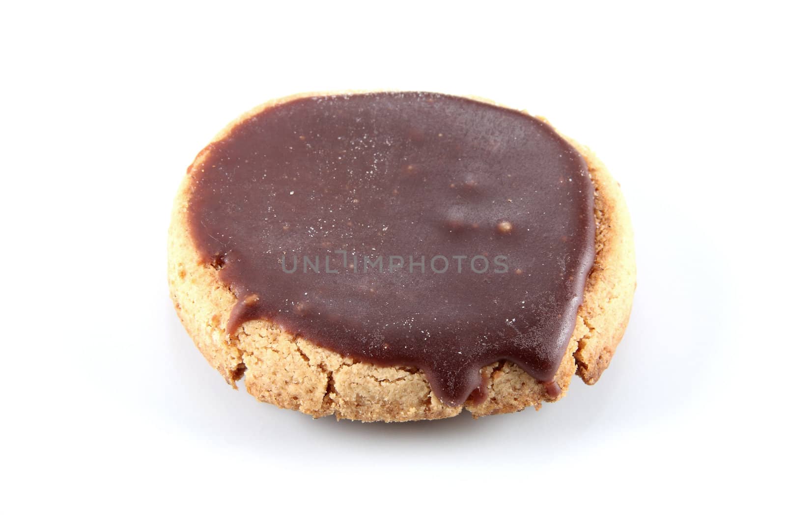 traditional cookie made ​​with butter sugar eggs flour salt and cocoa horizontal isolated on white background