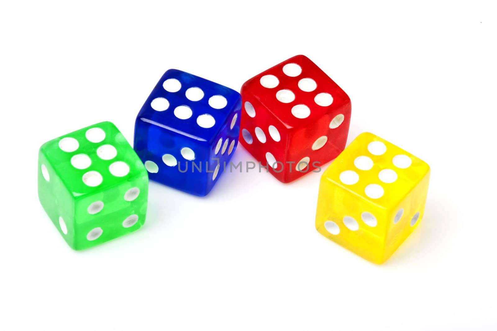 Colorful dices by posterize