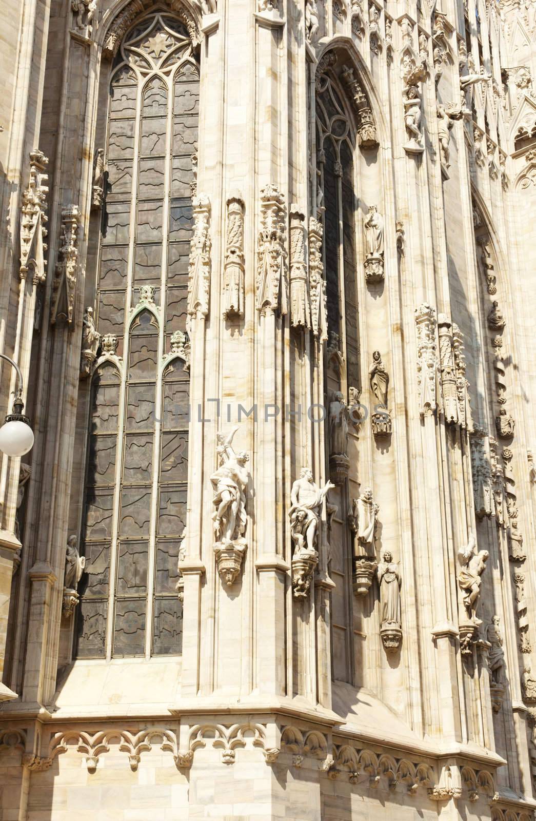 Detail of Milan cathedral, Italy