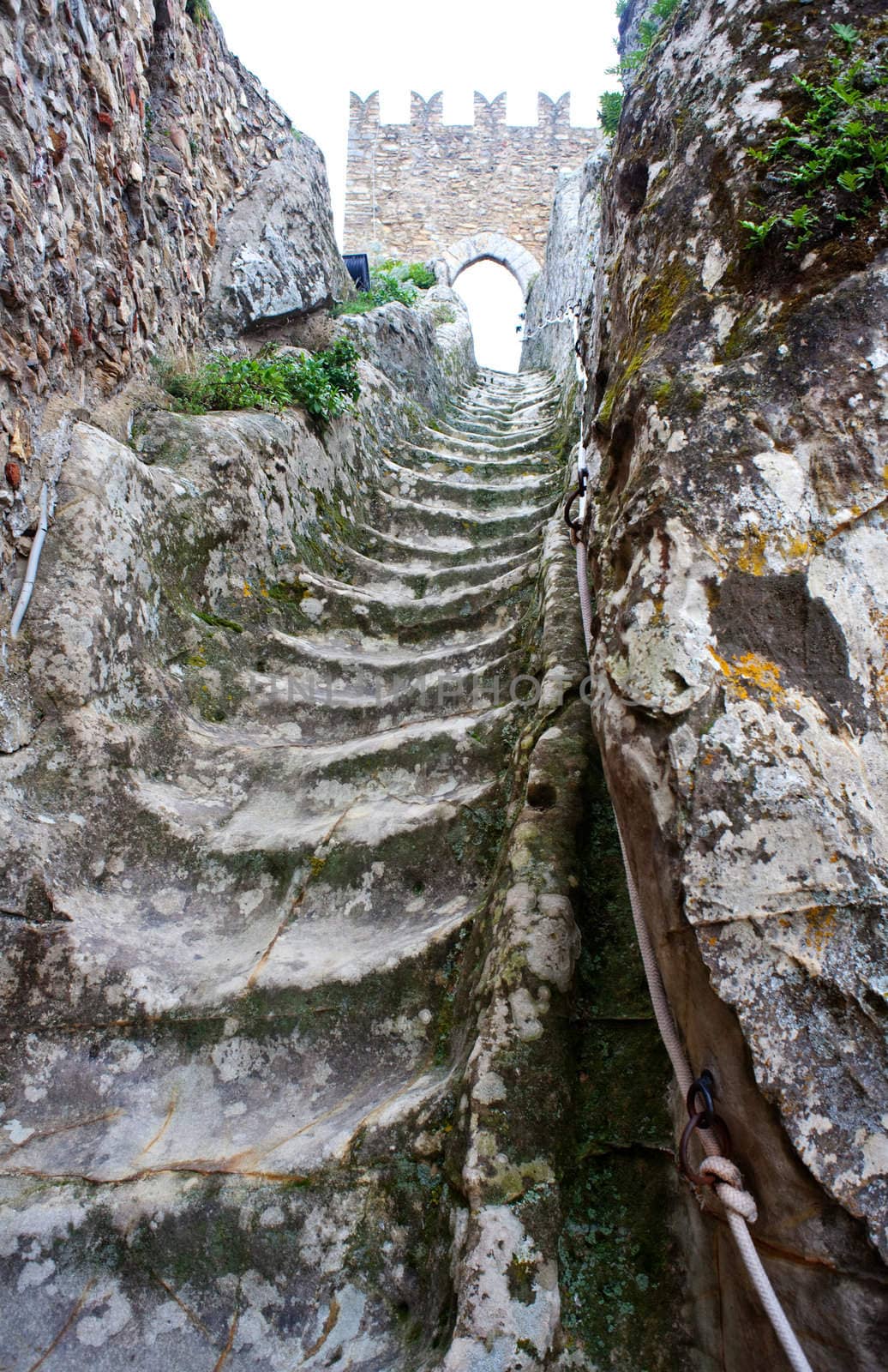 Old staircas, Medieval castle of Sperlinga, Sicily - Italy