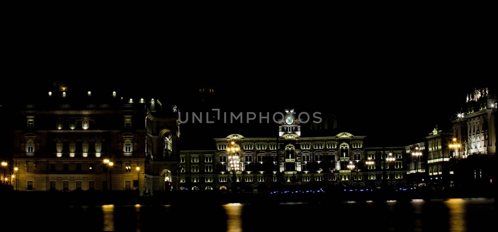 Night view of Piazza unità d'Italia, Trieste