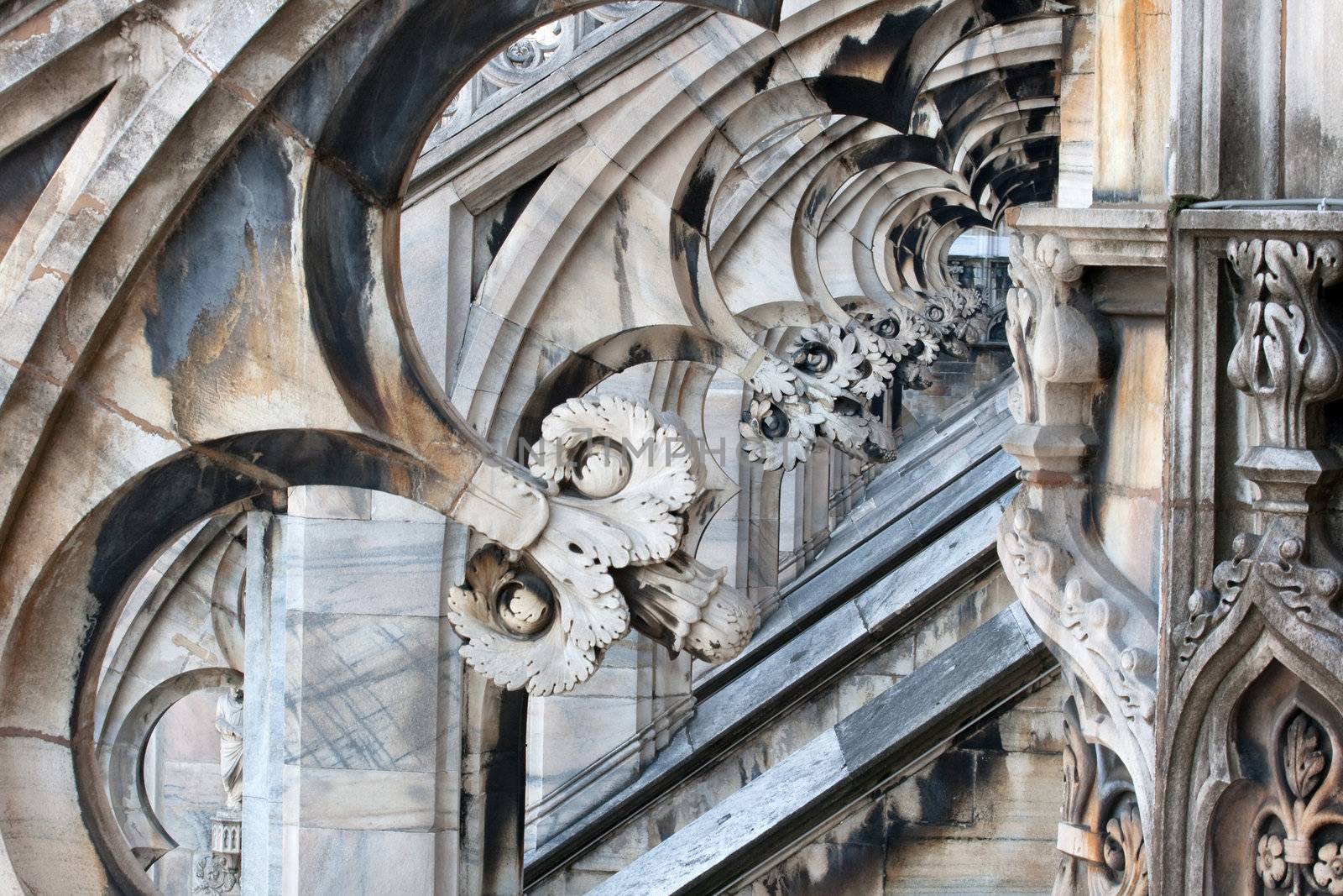 Flower sculptures, Milan cathedral - Italy