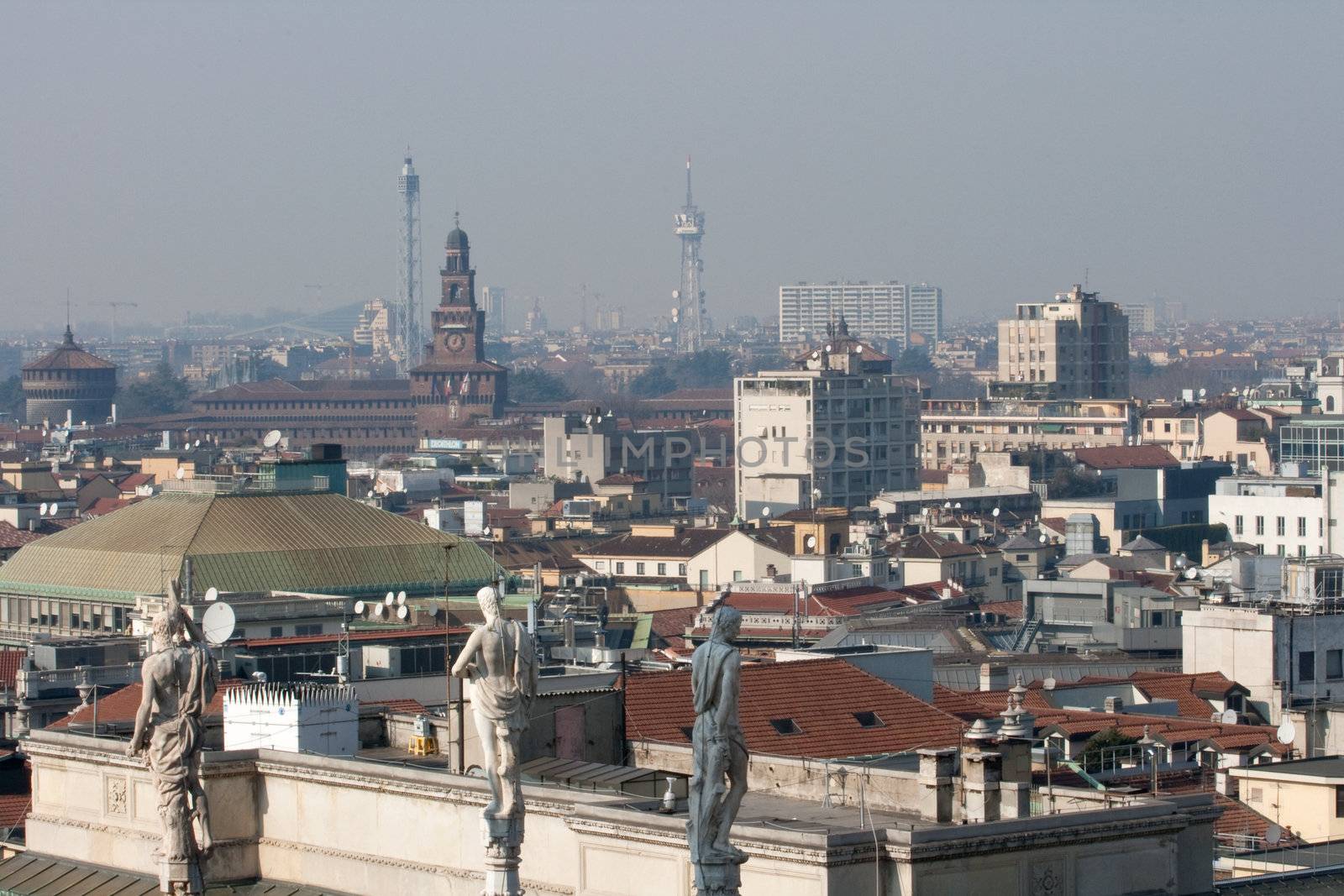 View of city, Milan cathedral
