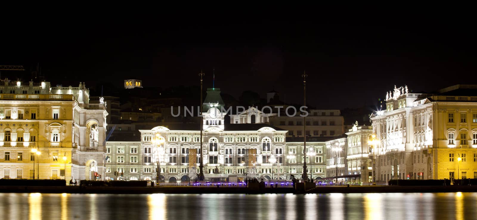 Night view of Piazza unità d'Italia, Trieste