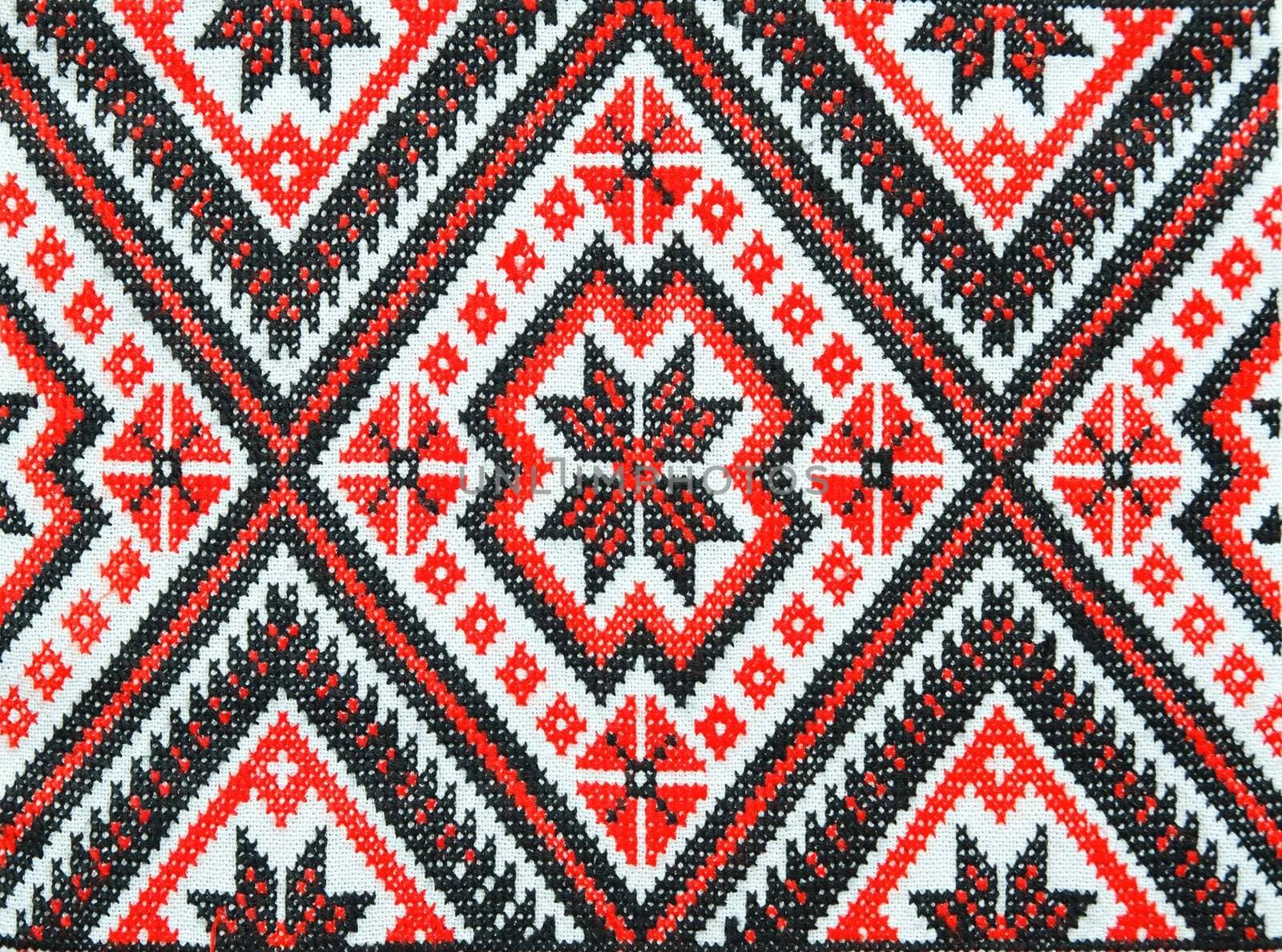 embroidered good by cross-stitch pattern. ukrainian ethnic ornament