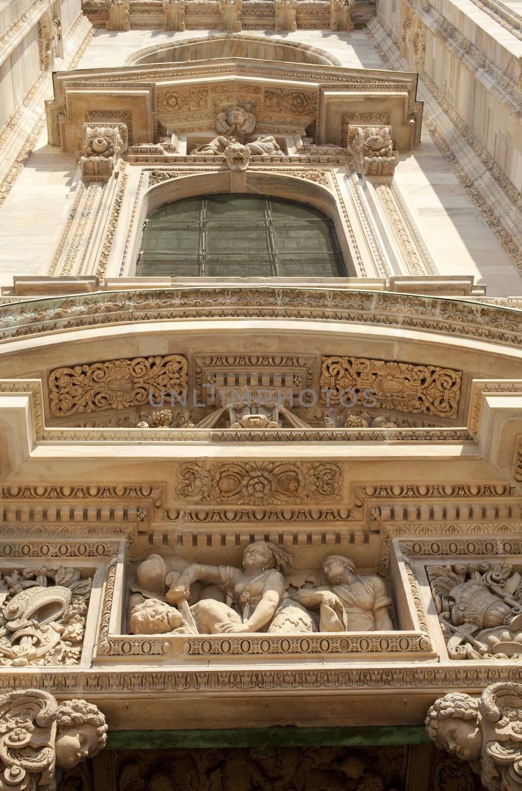 Detail of Milan cathedral, Italy