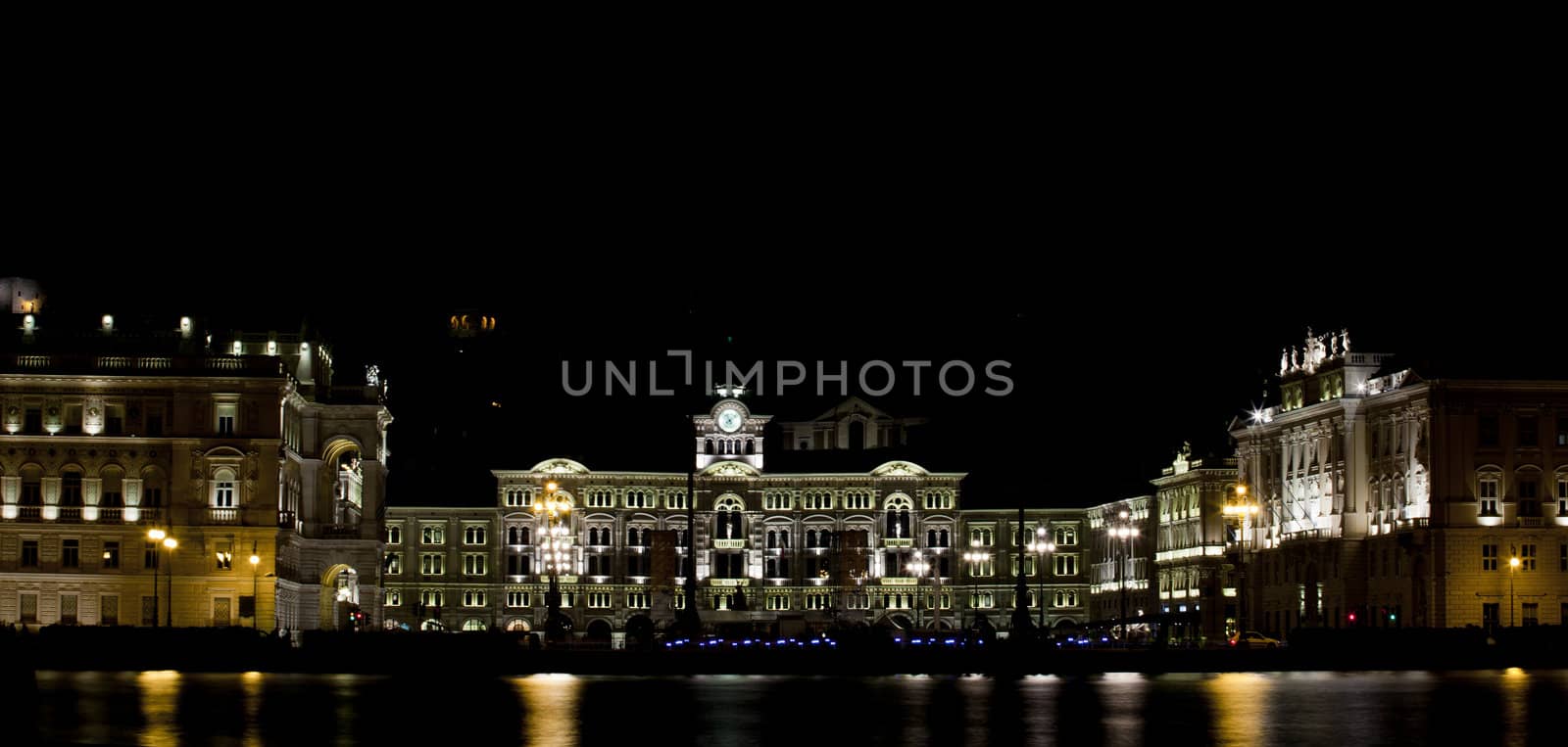 Night view of Piazza unità d'Italia, Trieste