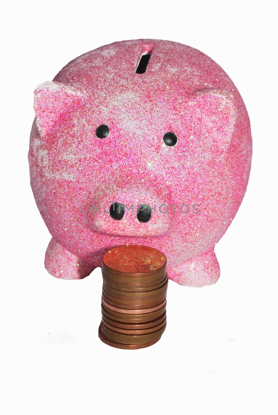 Piggy bank with coins by pauws99