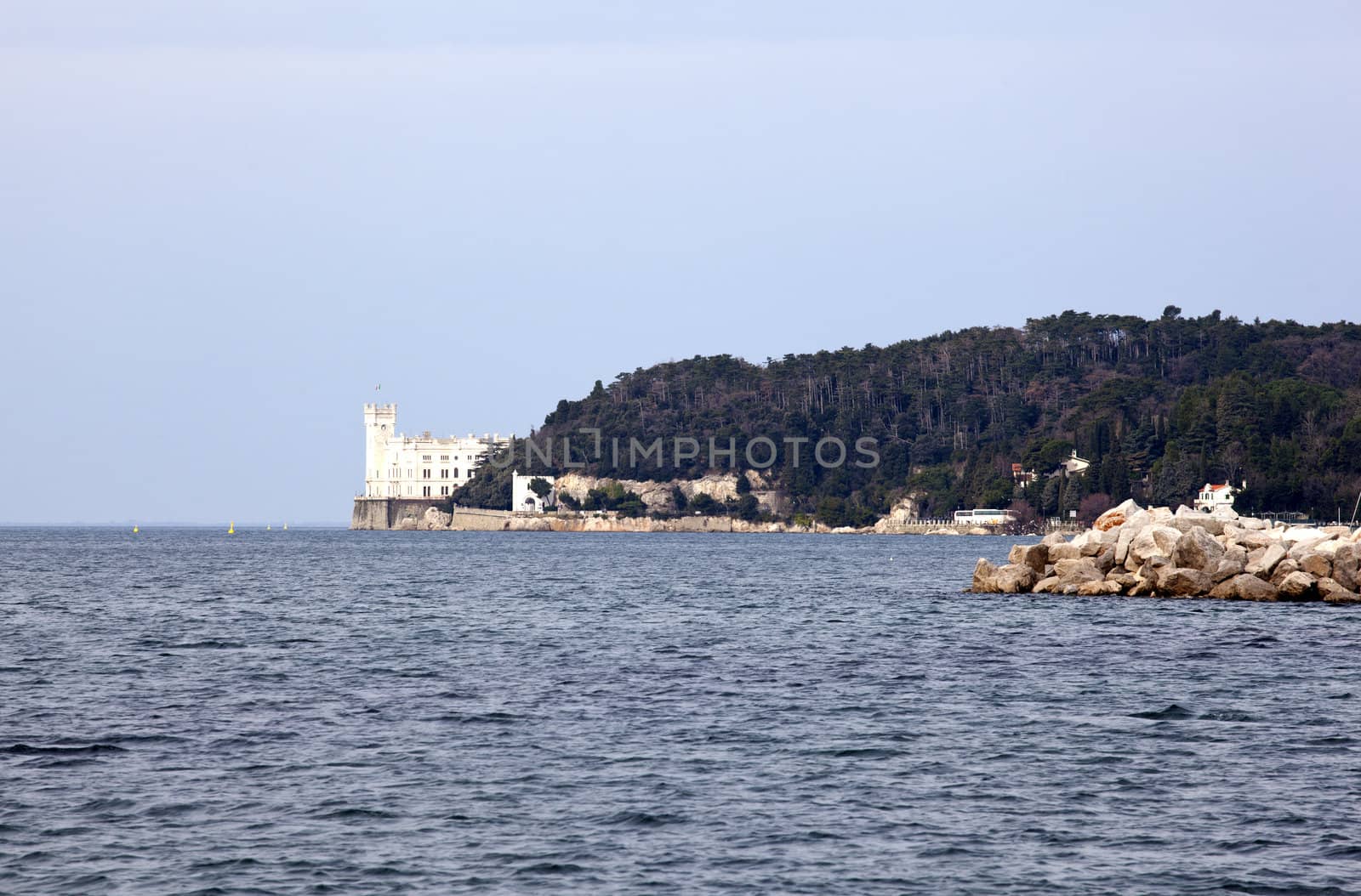 View of Miramare castle, Trieste - Italy