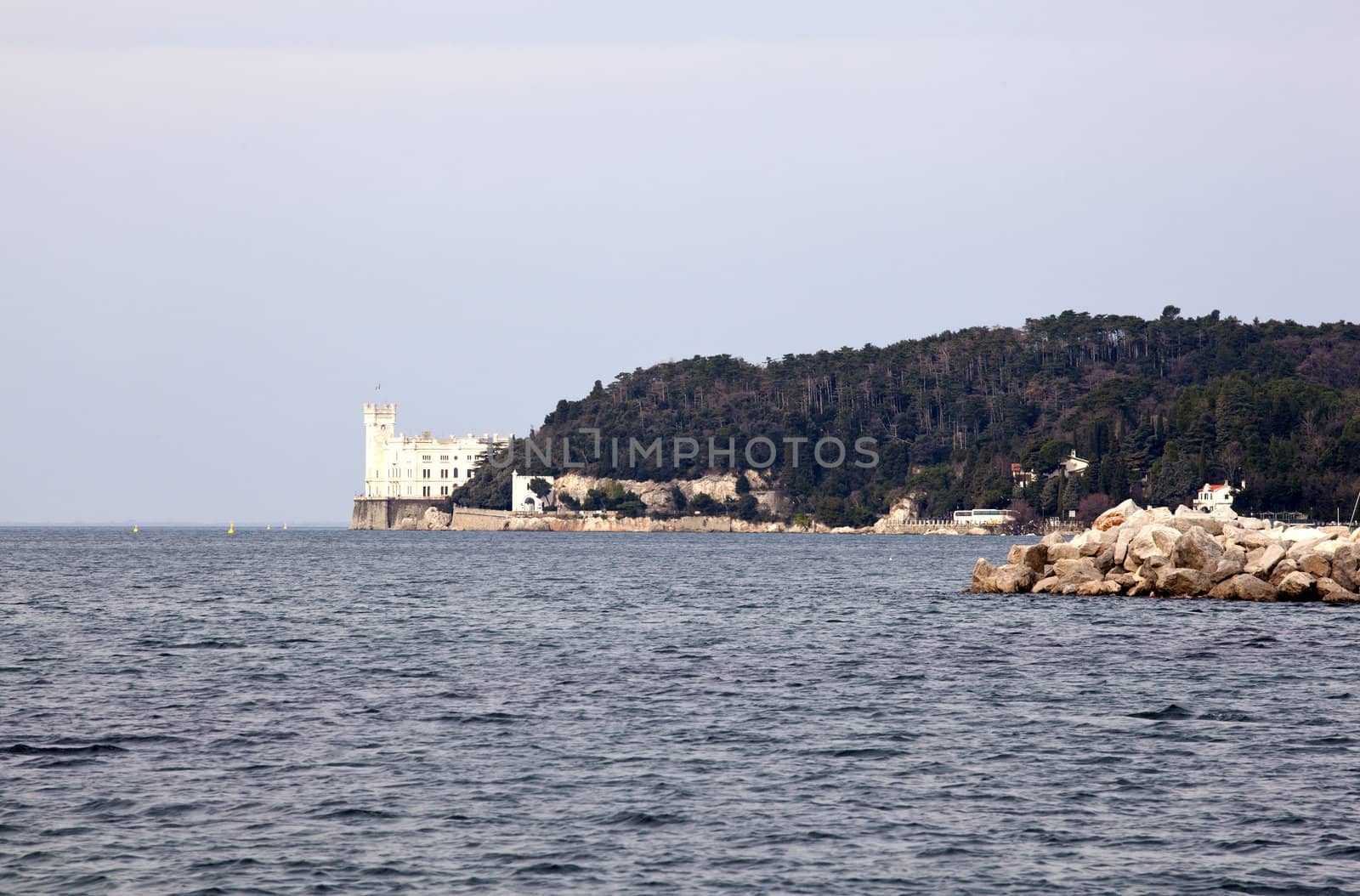 View of Miramare castle, Trieste - Italy