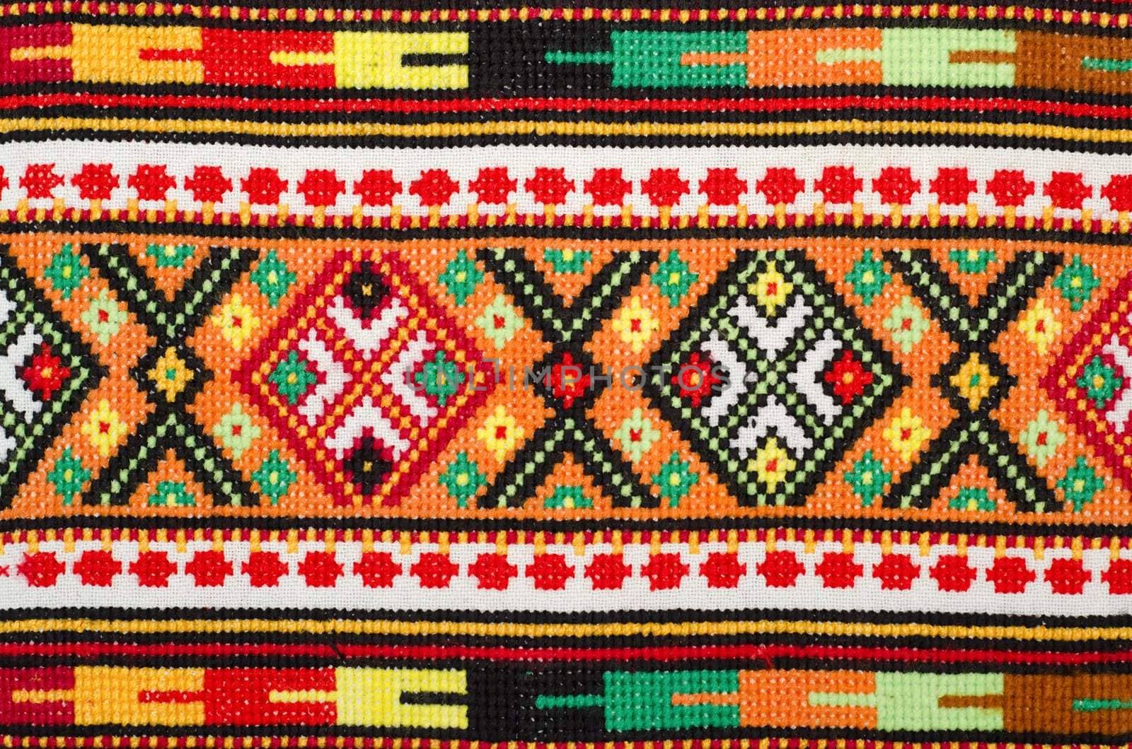 embroidered good by cross-stitch pattern. ukrainian ethnic ornament