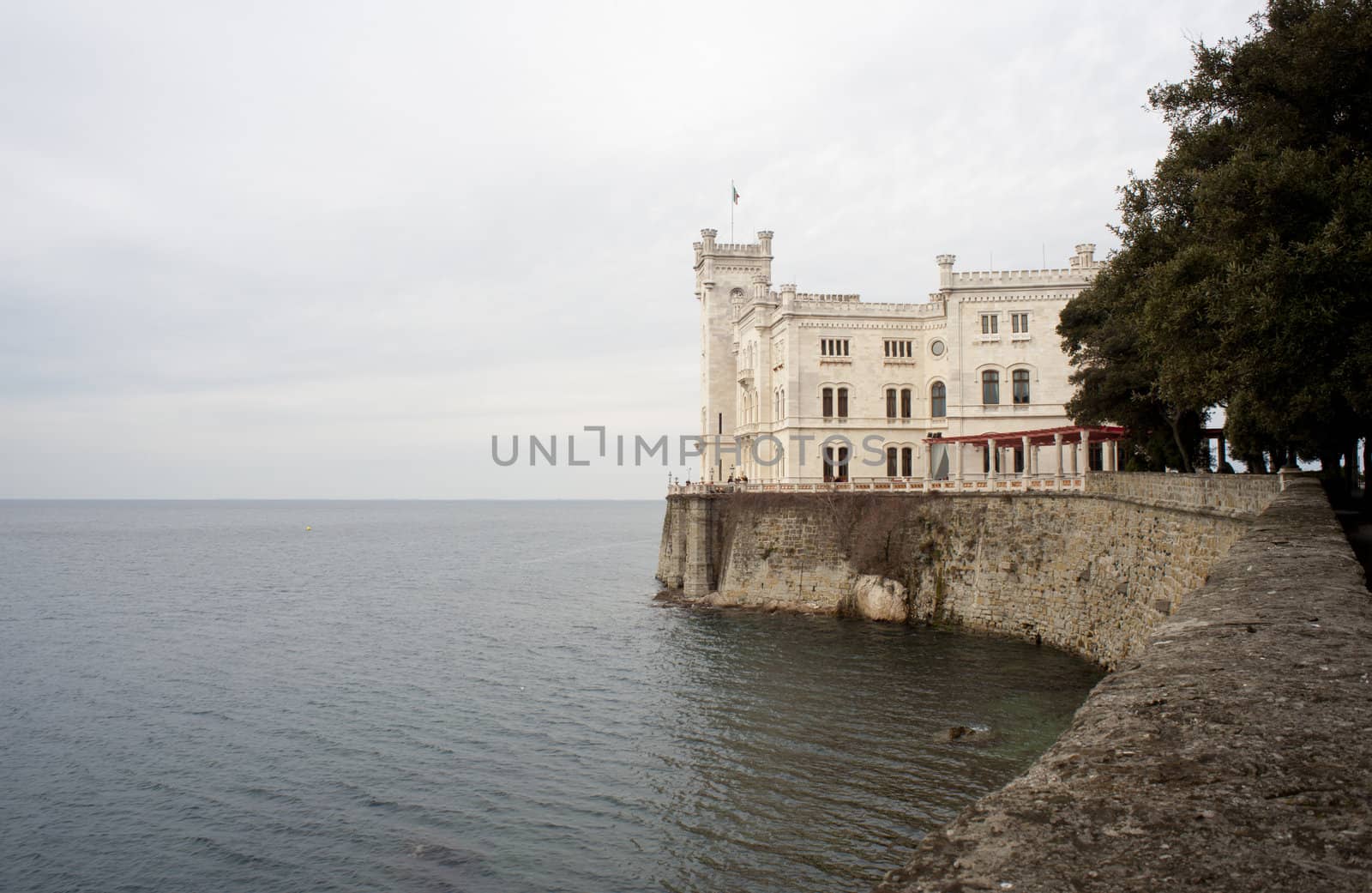 View of Miramare castle, Trieste - Italy