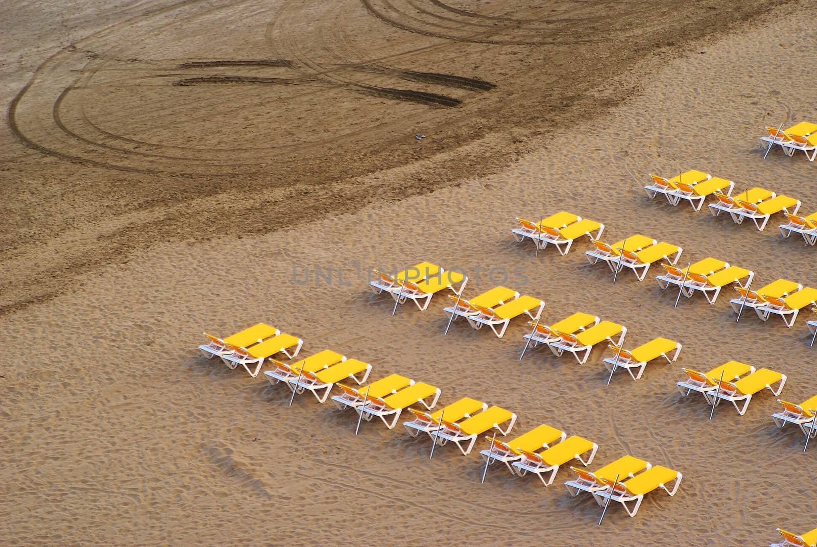 Sandy beach at sunset gold paint Gran Canaria