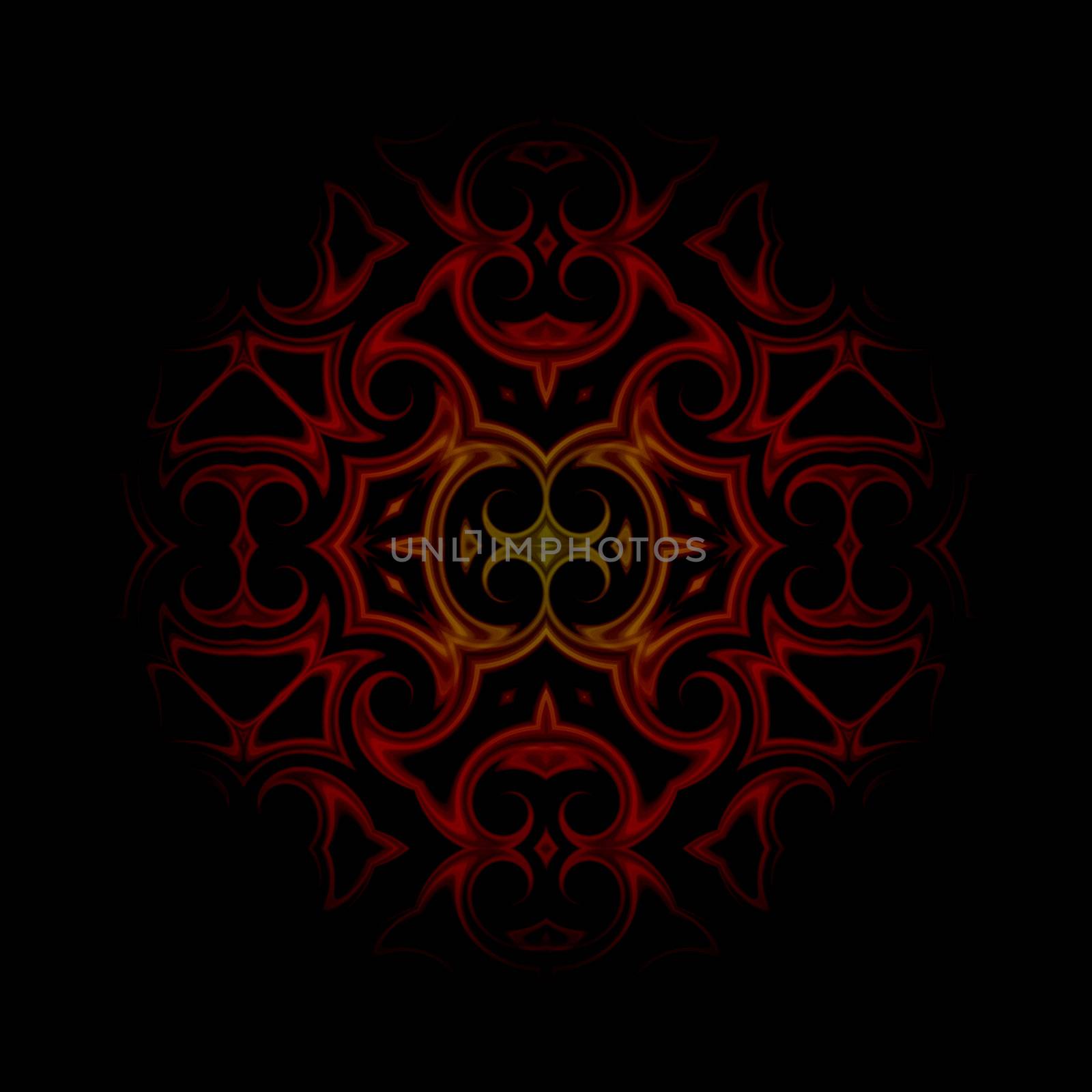 vintage dark red oriental kaleidoscope background by marinini