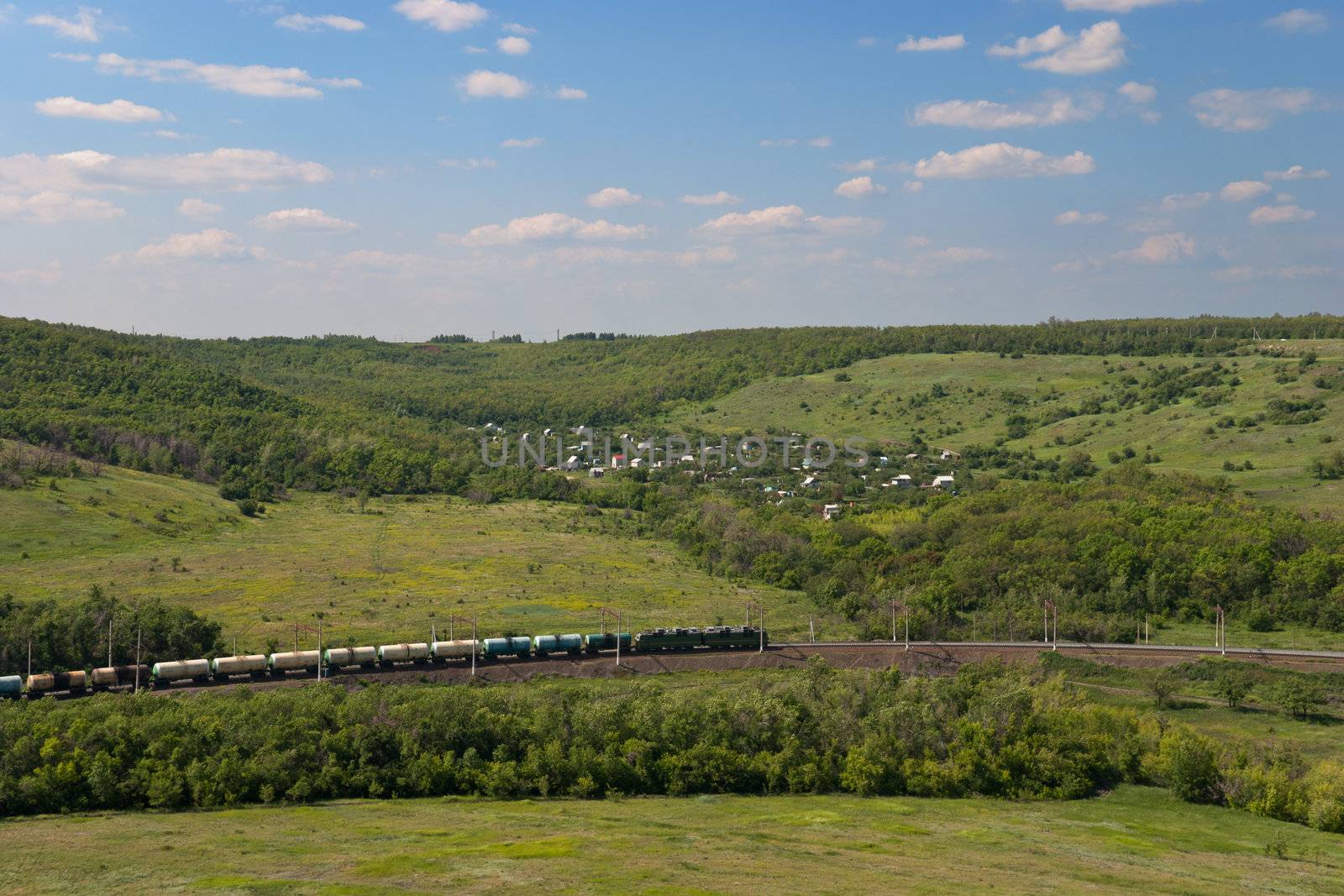Summer Landscape with Railway by y_serge