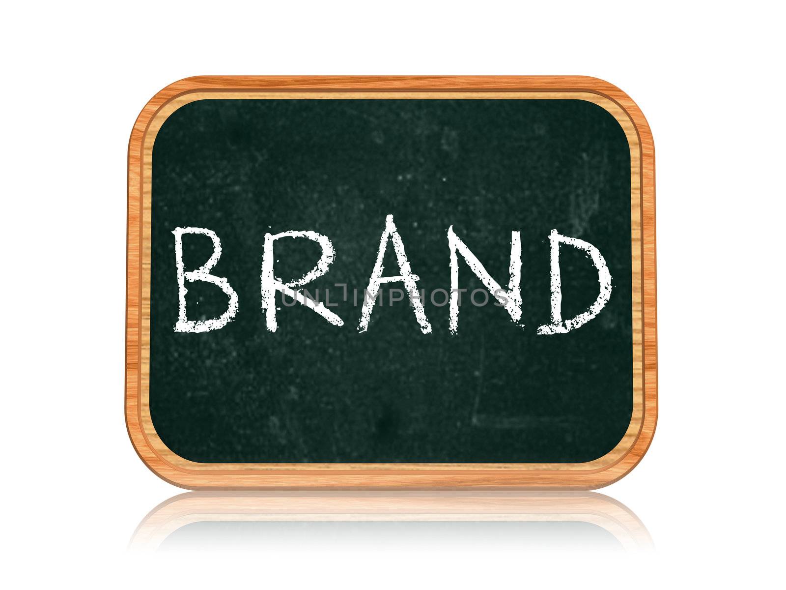 brand banner - 3d isolated blackboard with chalk text