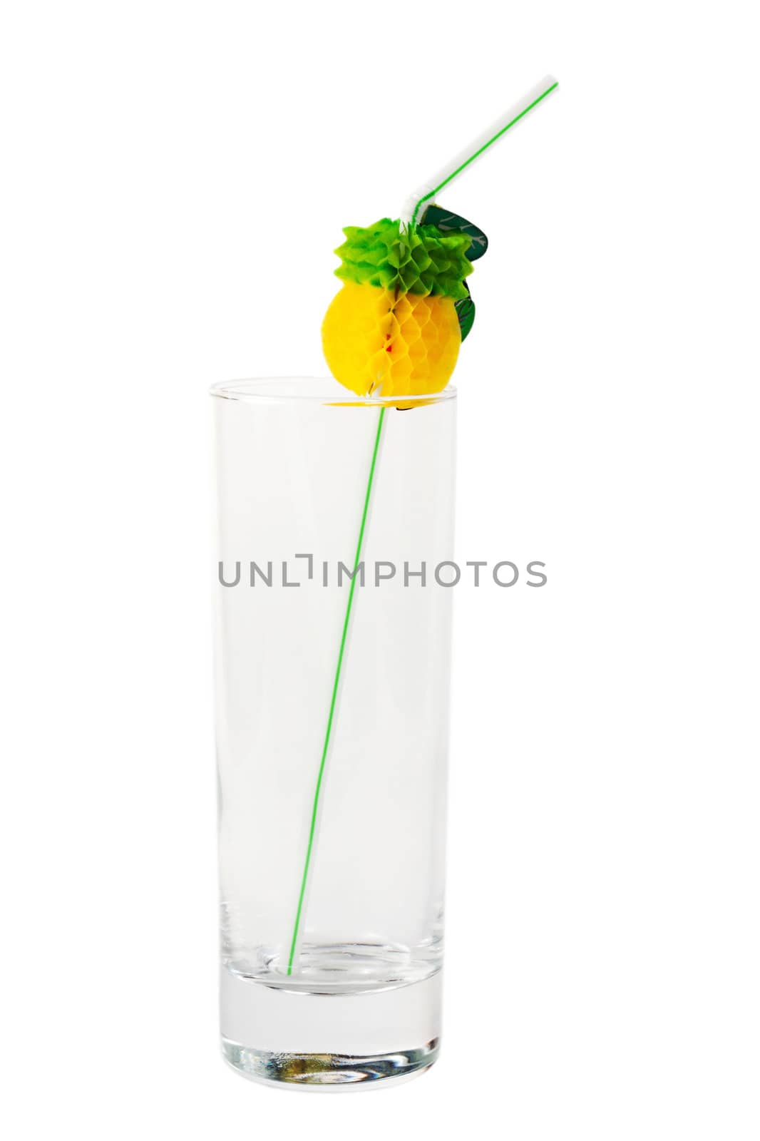 empty glass cocktail isolated on white background