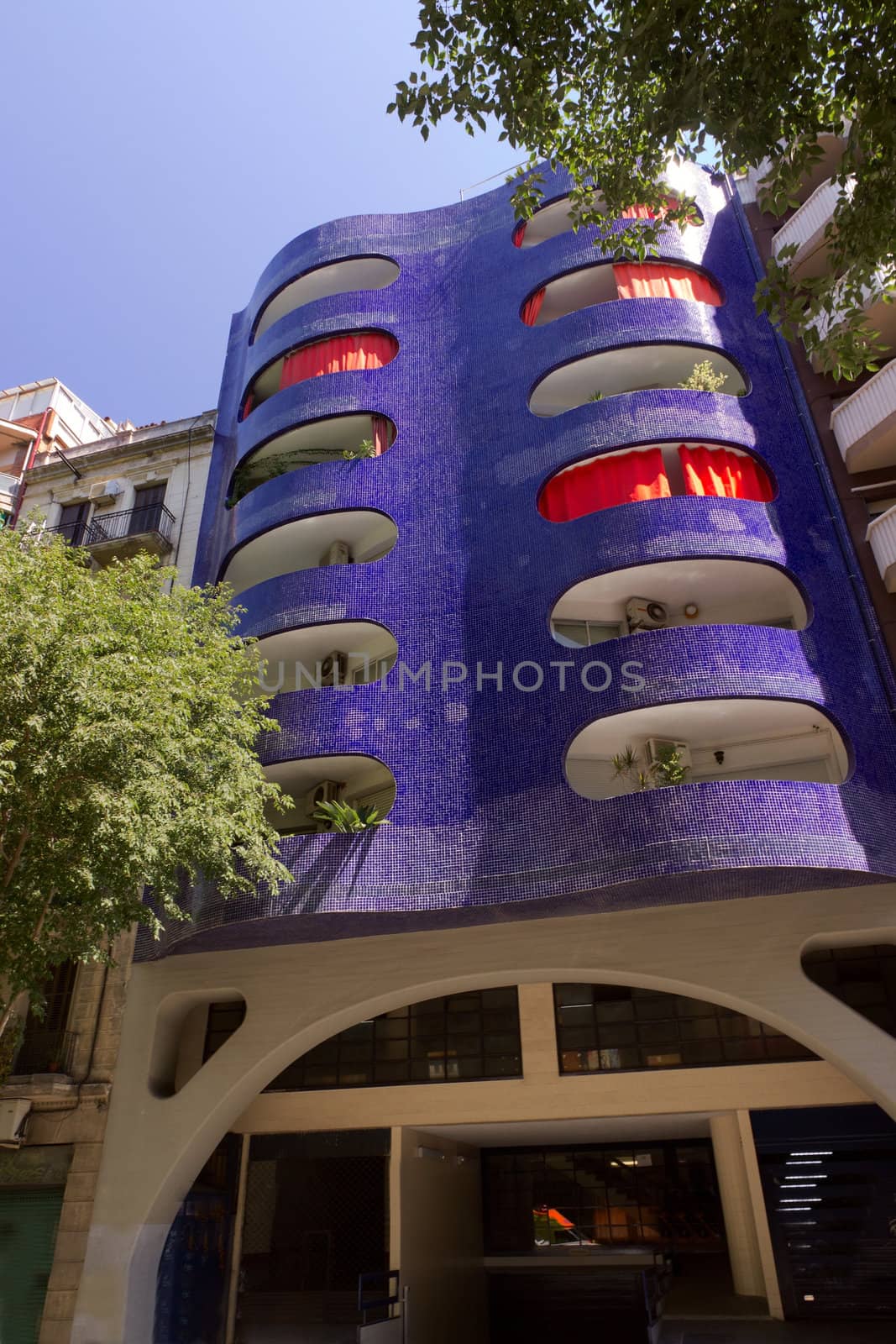 old house architecture facade of Barcelona, Spain