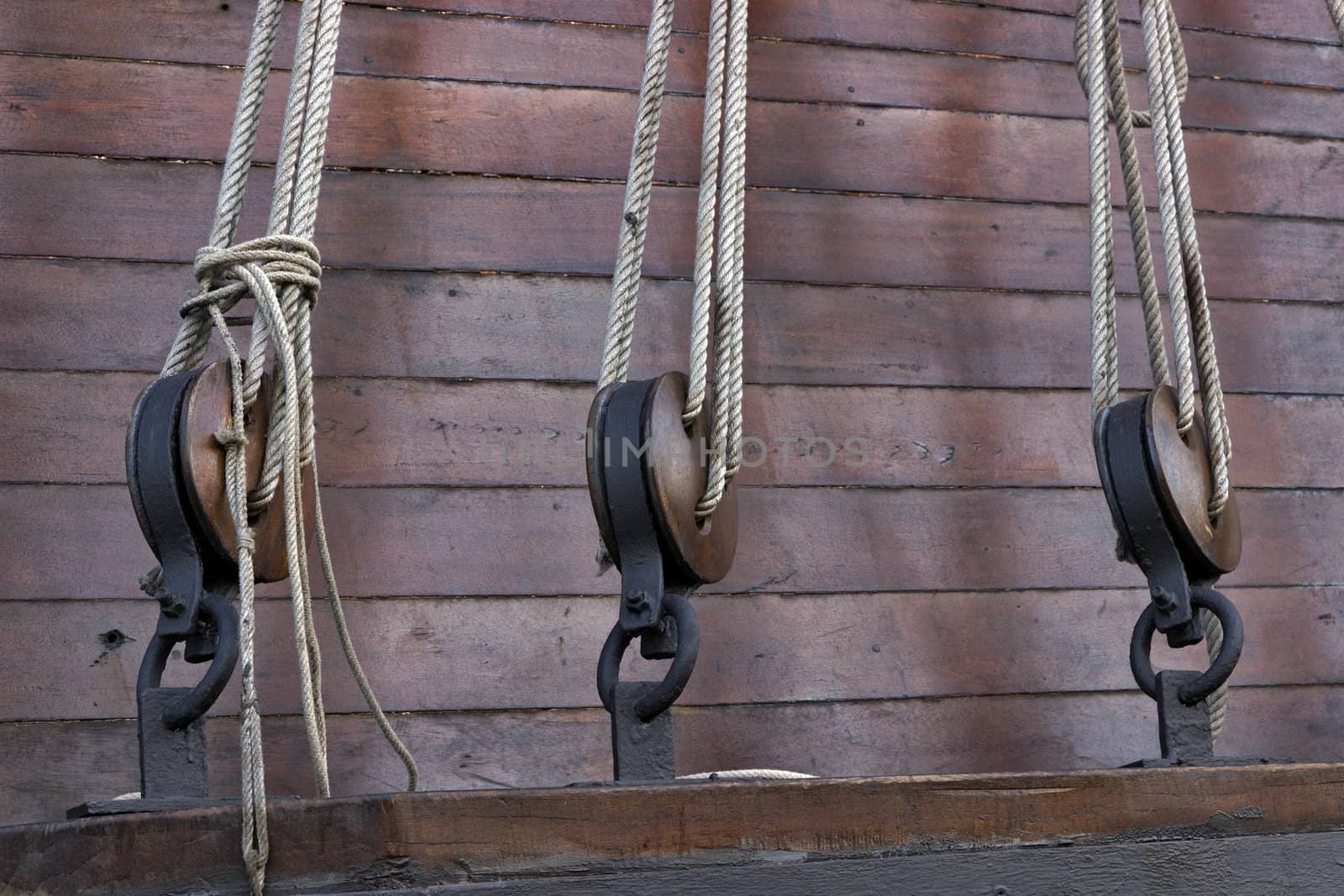 ship rigging in old galleon