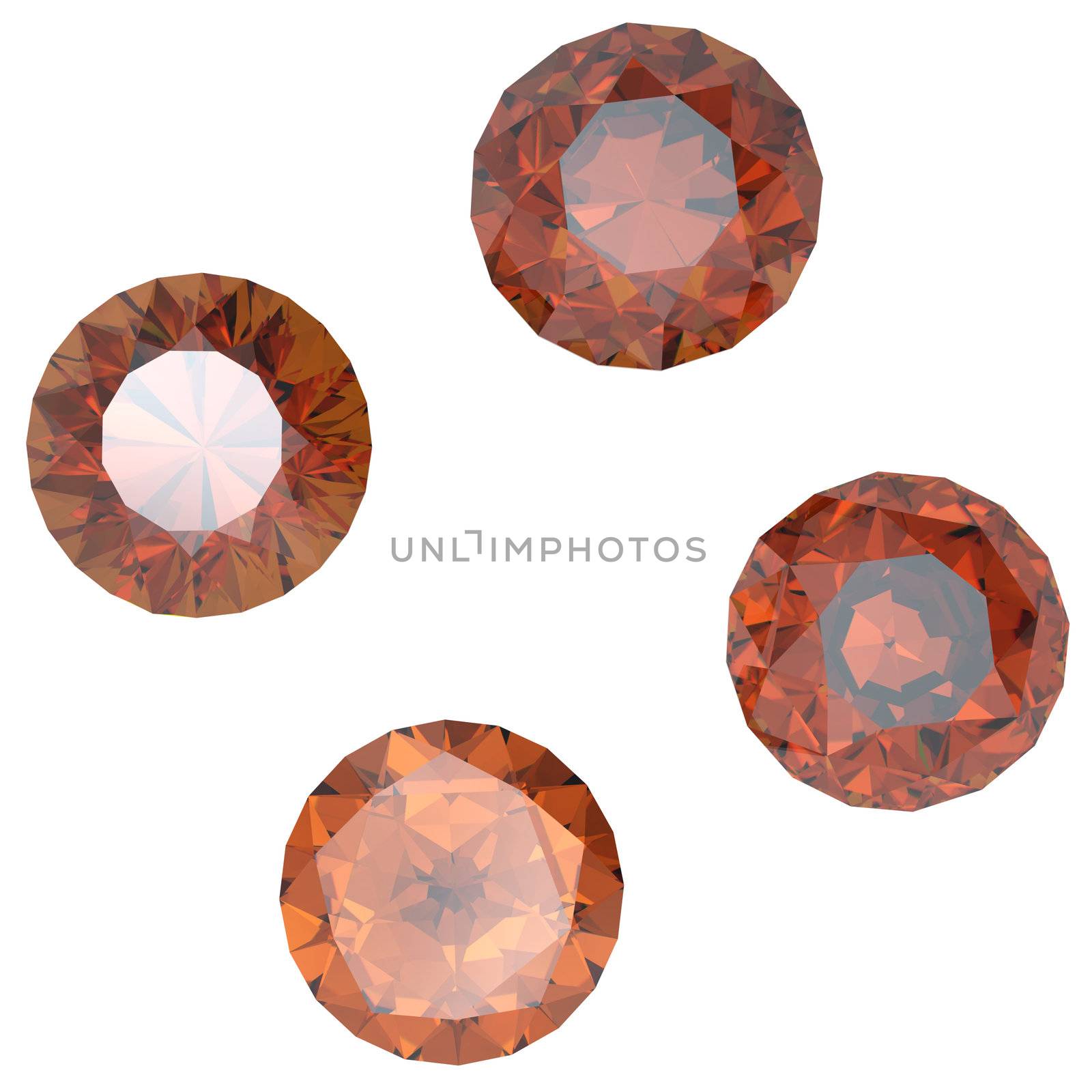 Round rauh topaz isolated on white background. Gemstone